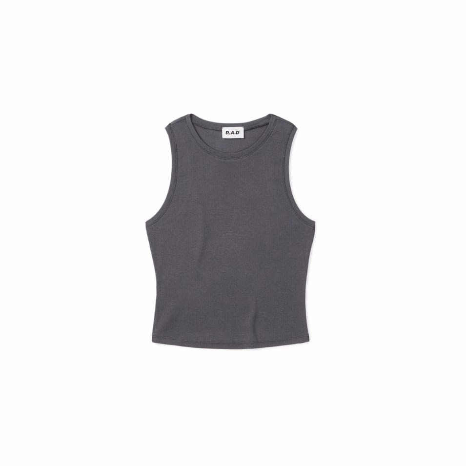 RIB TANK DEEP GRAY