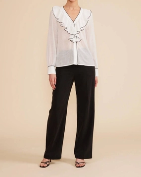 Rita Ruffle Top In White