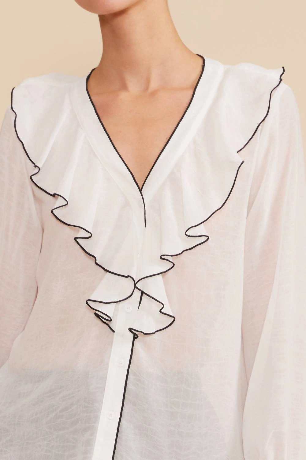 Rita Ruffle Top In White