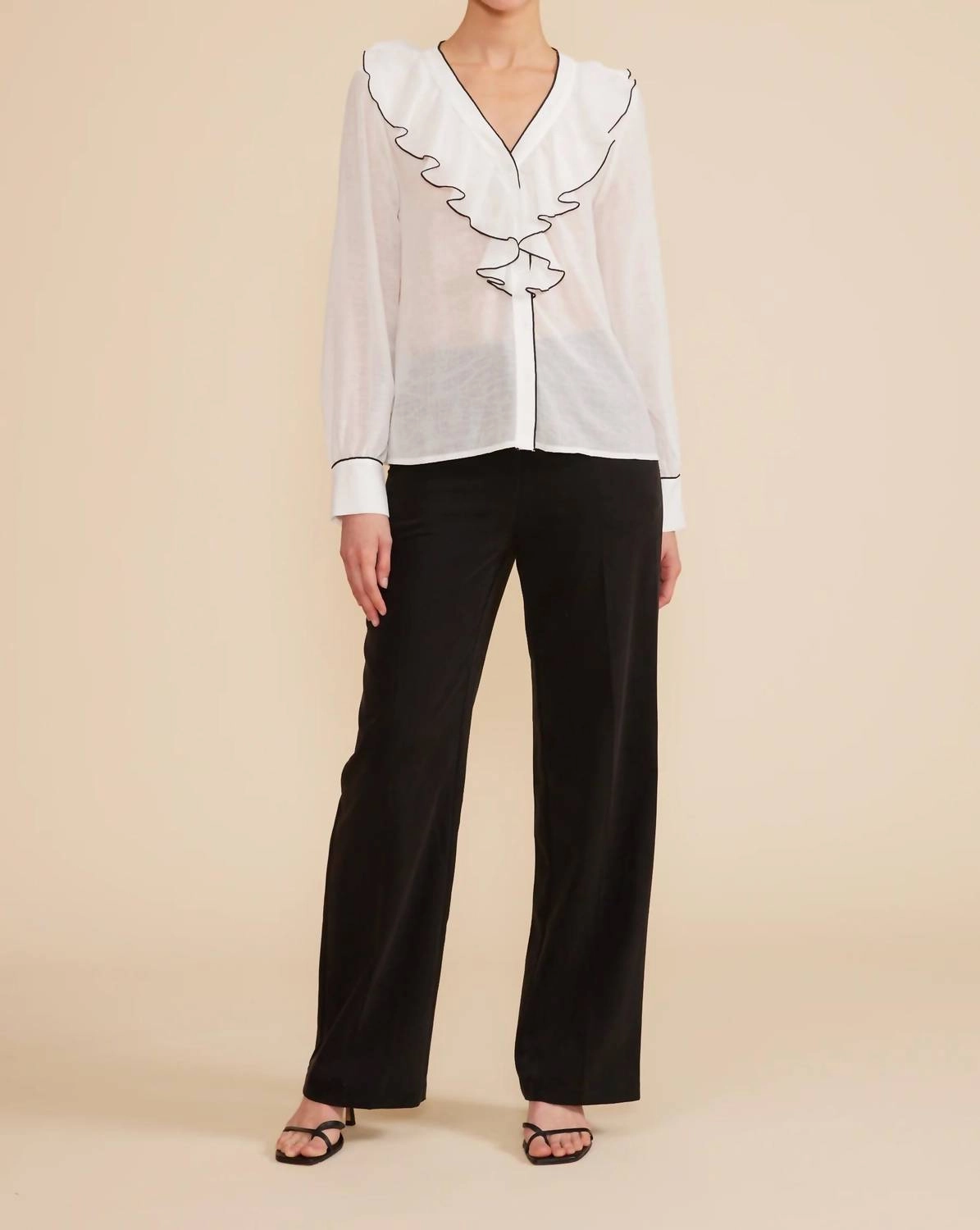 Rita Ruffle Top In White