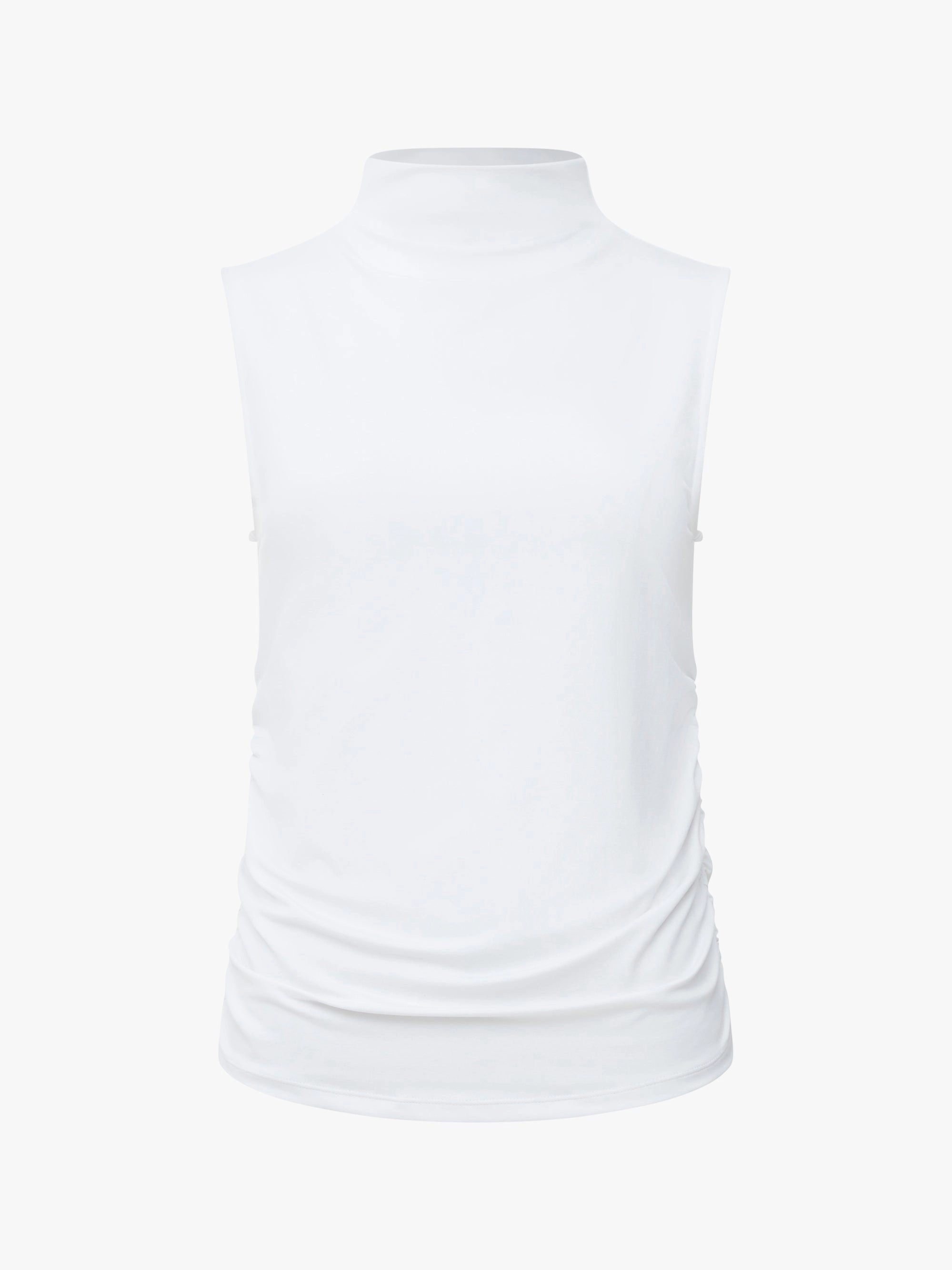 Ruched Mock Neck Sleeveless Top