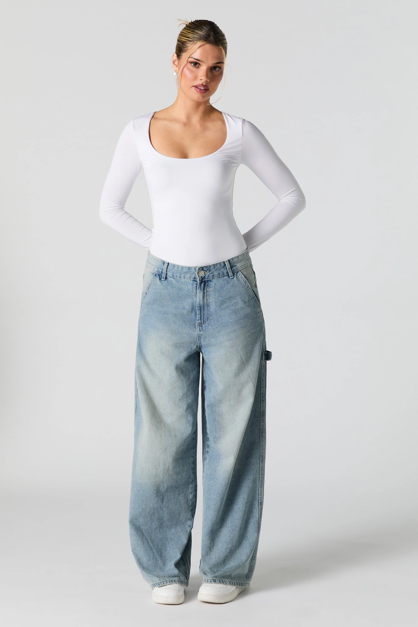 Scoop Neck Long Sleeve Bodysuit
