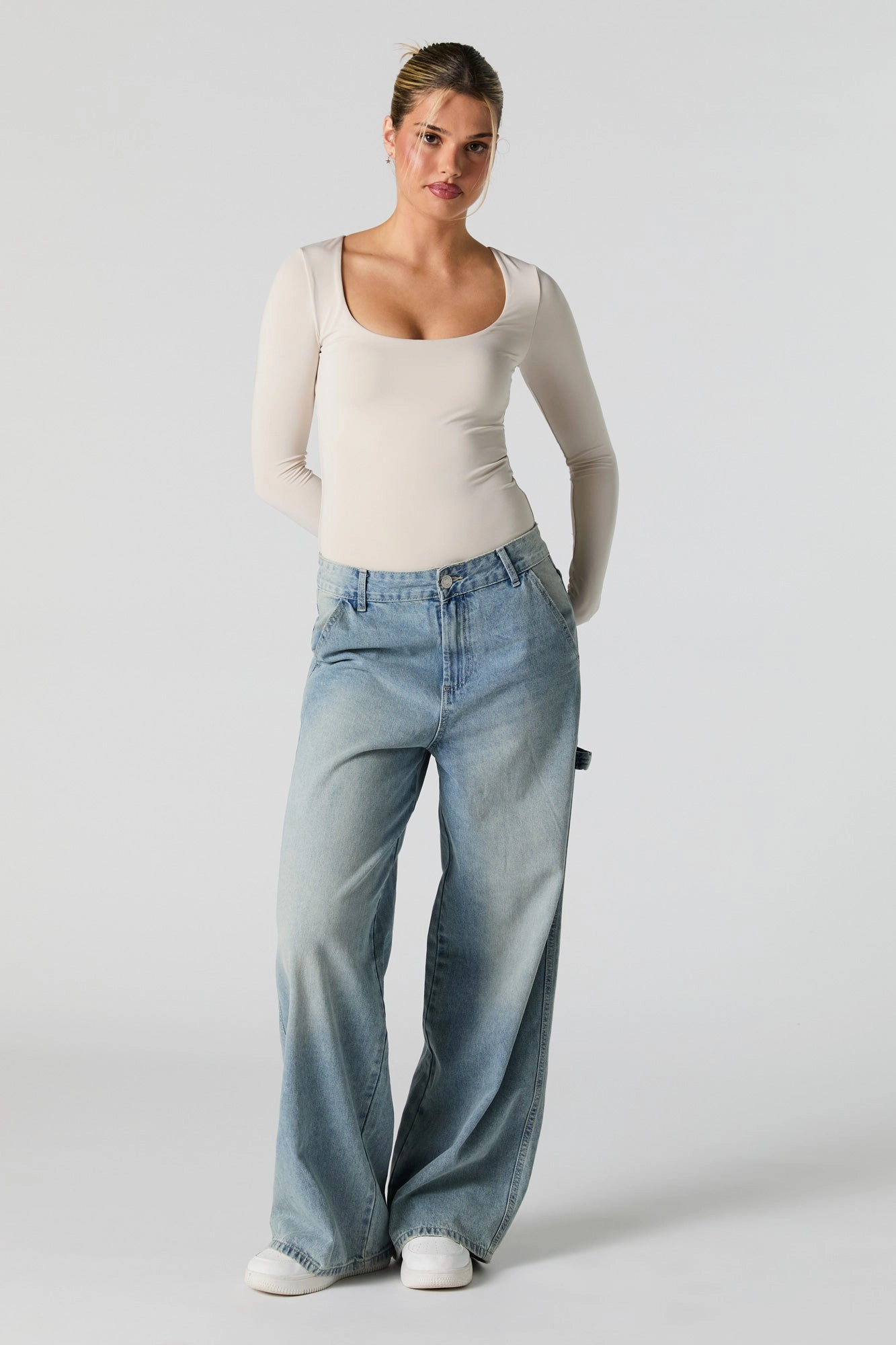 Scoop Neck Long Sleeve Bodysuit