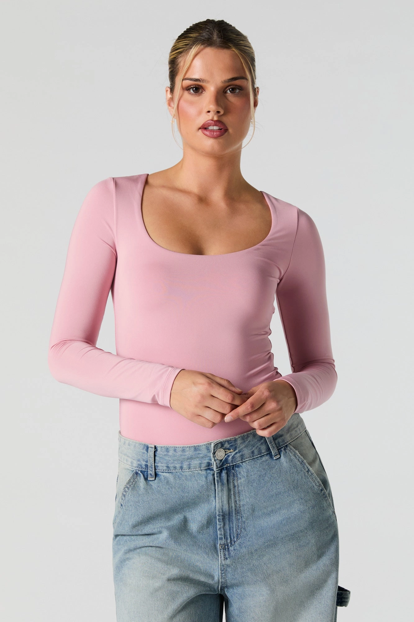 Scoop Neck Long Sleeve Bodysuit