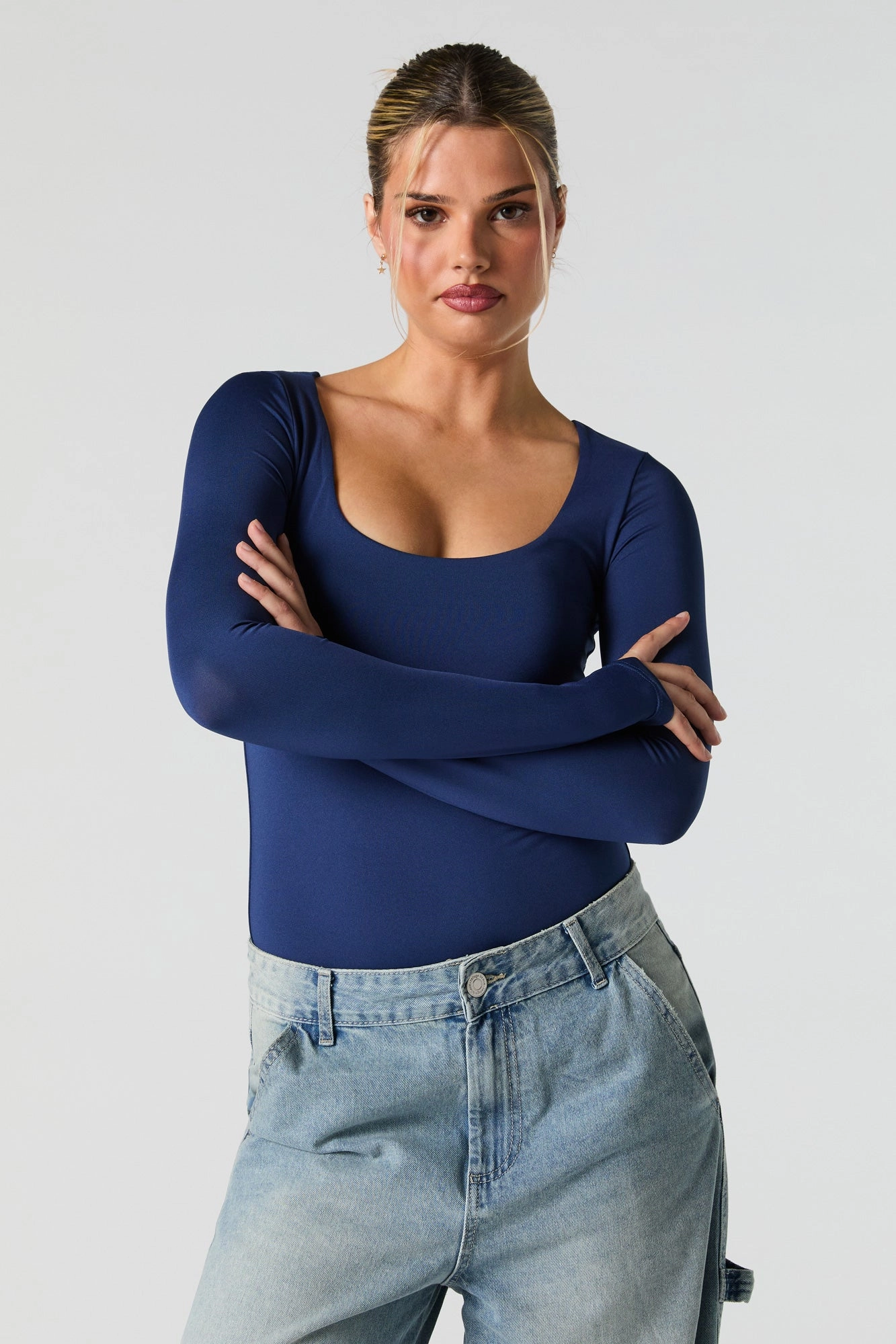 Scoop Neck Long Sleeve Bodysuit