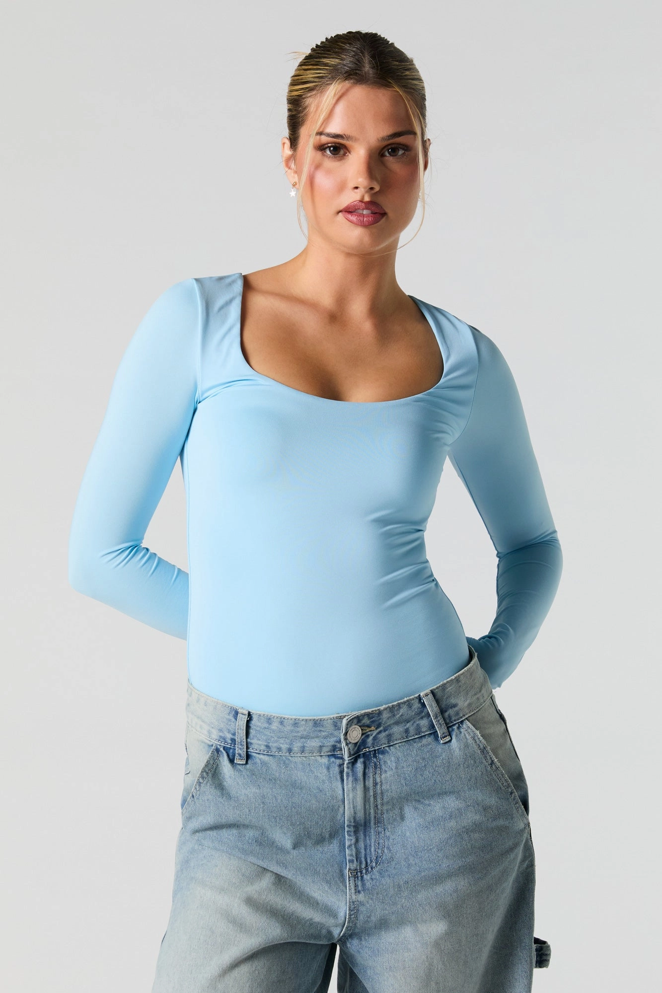 Scoop Neck Long Sleeve Bodysuit