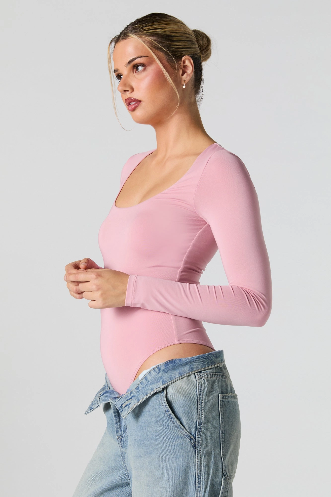 Scoop Neck Long Sleeve Bodysuit