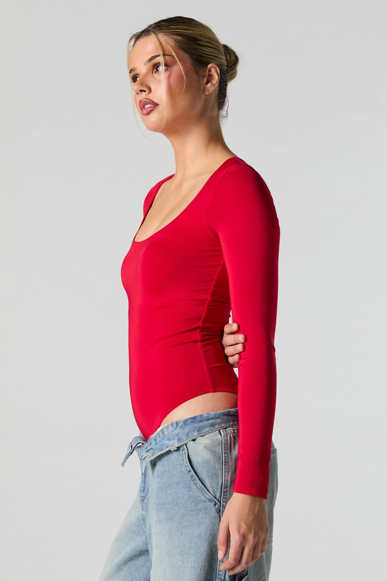 Scoop Neck Long Sleeve Bodysuit