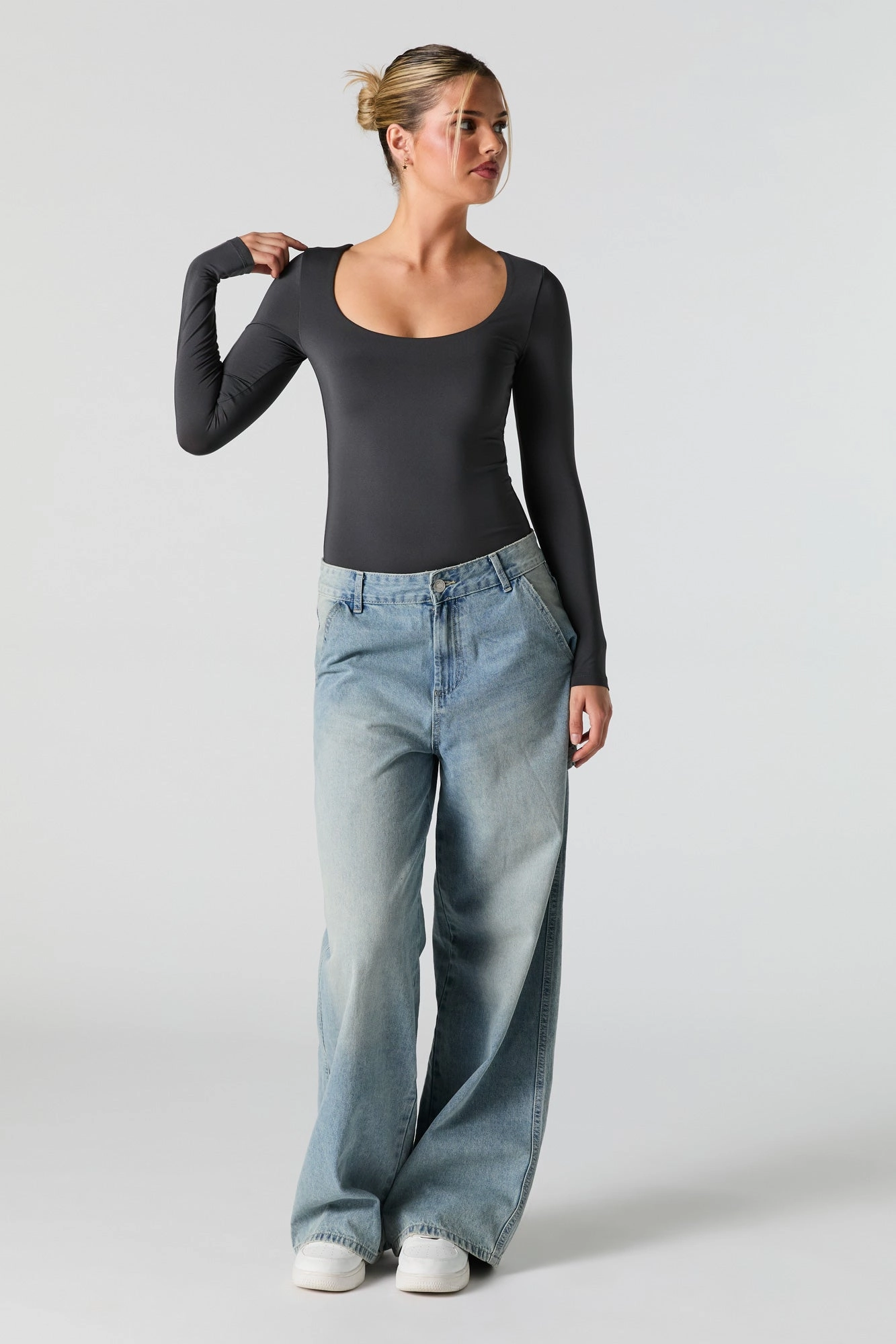 Scoop Neck Long Sleeve Bodysuit