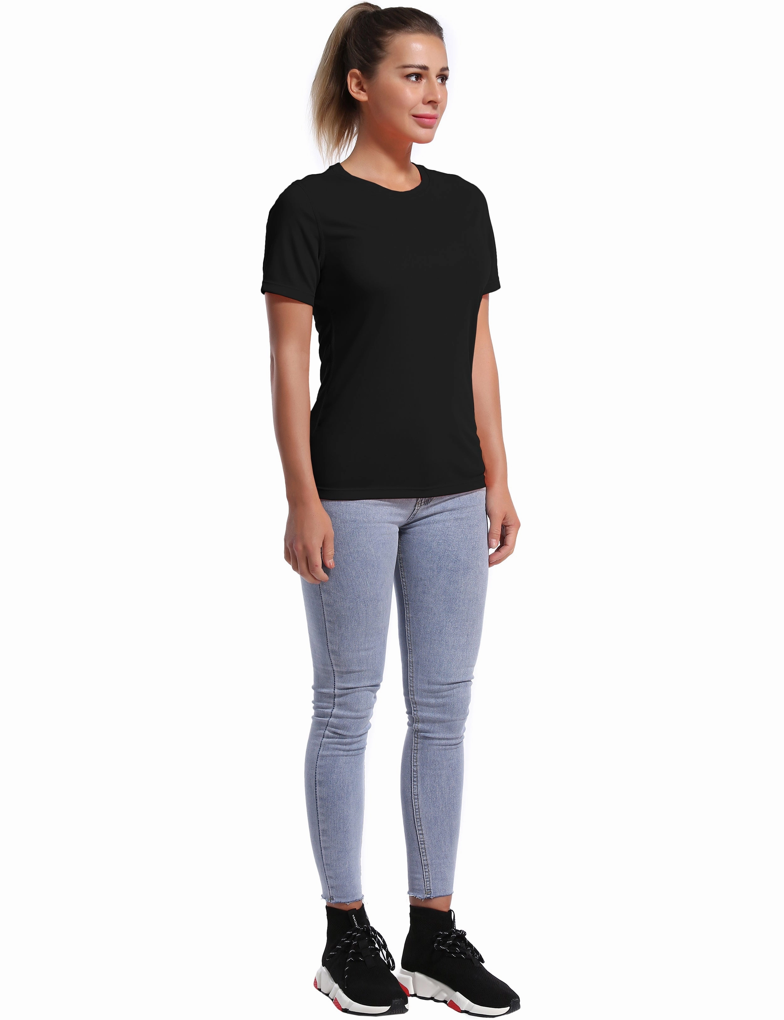 Short Sleeve Athletic Shirts black_Running