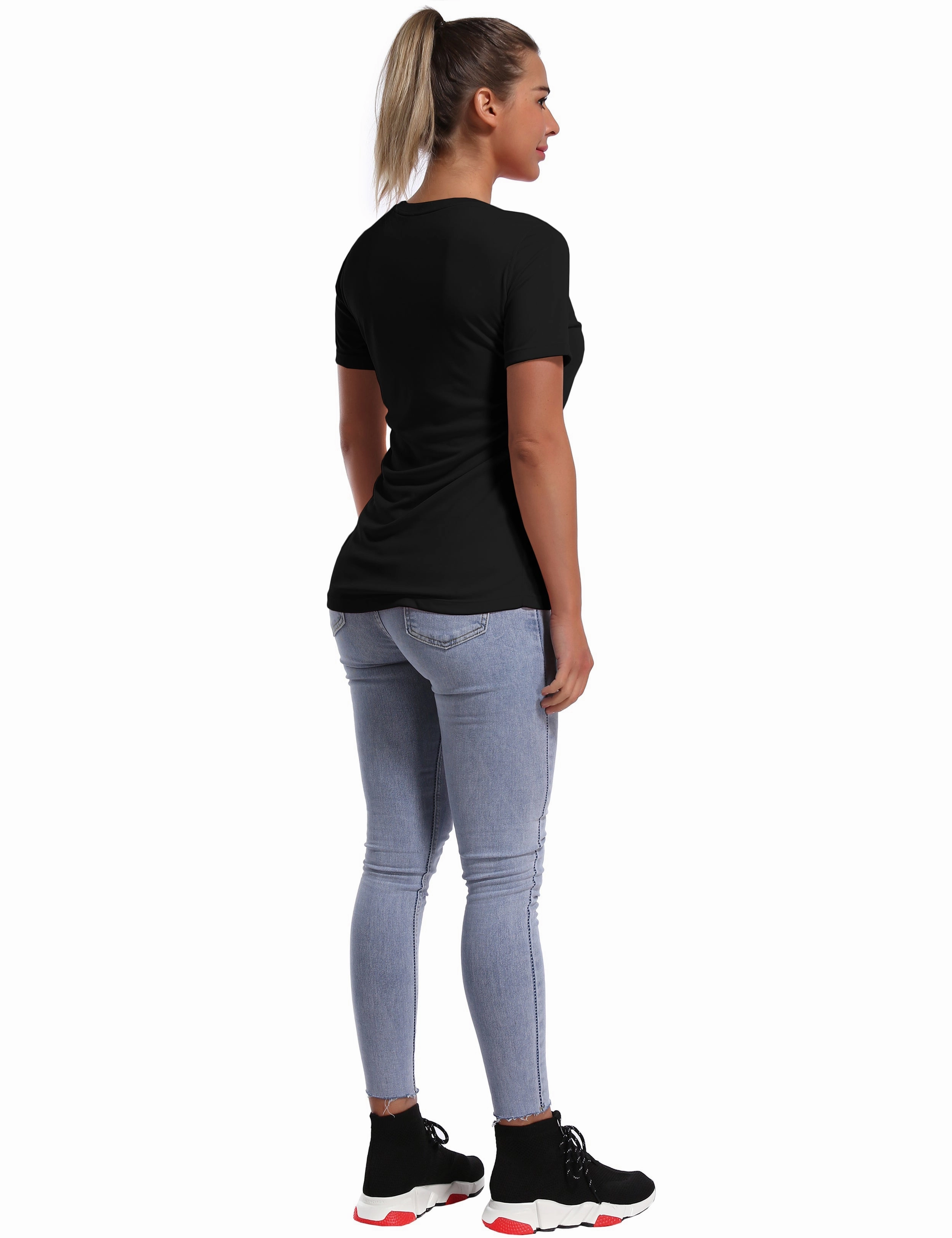 Short Sleeve Athletic Shirts black_Running