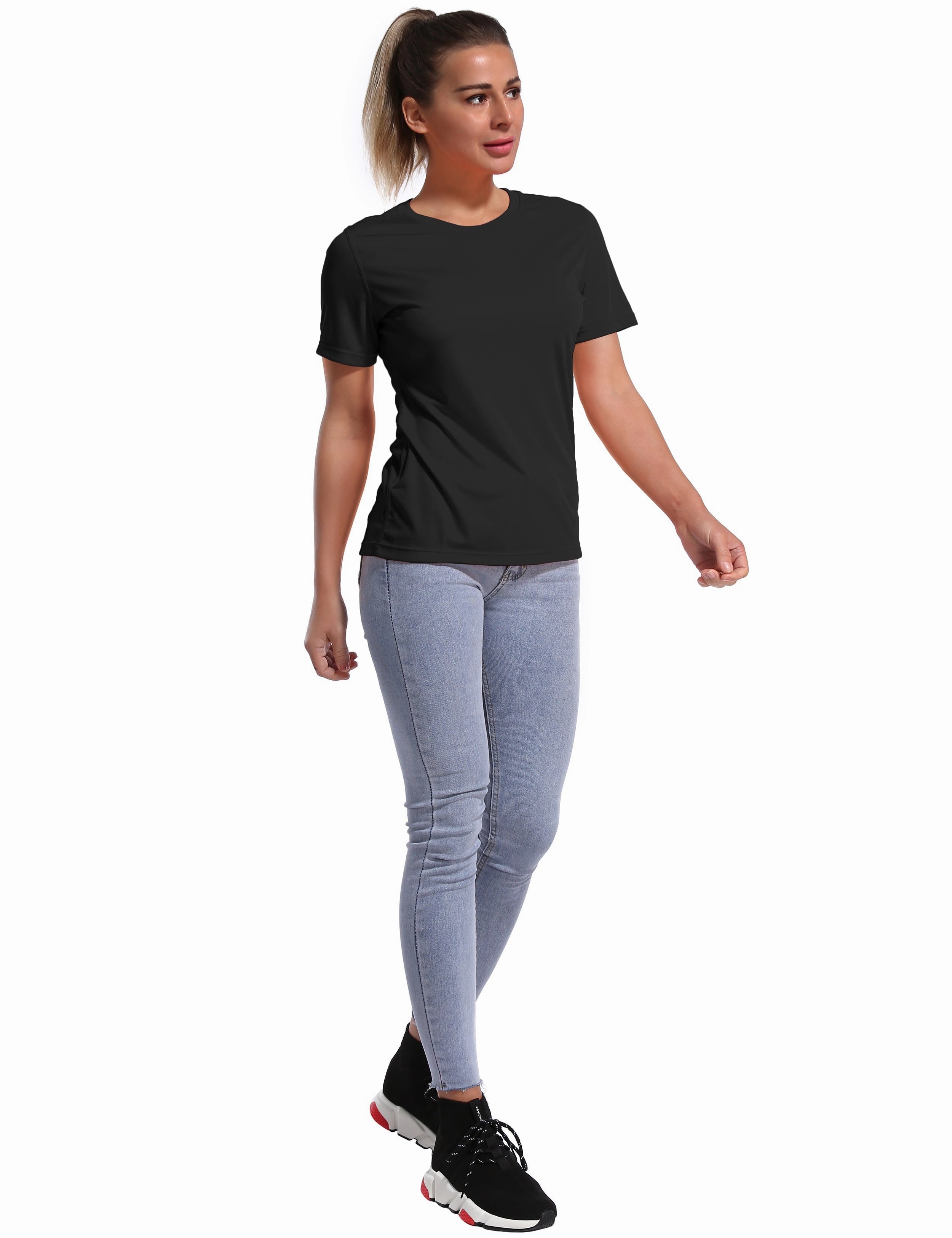 Short Sleeve Athletic Shirts black_Running