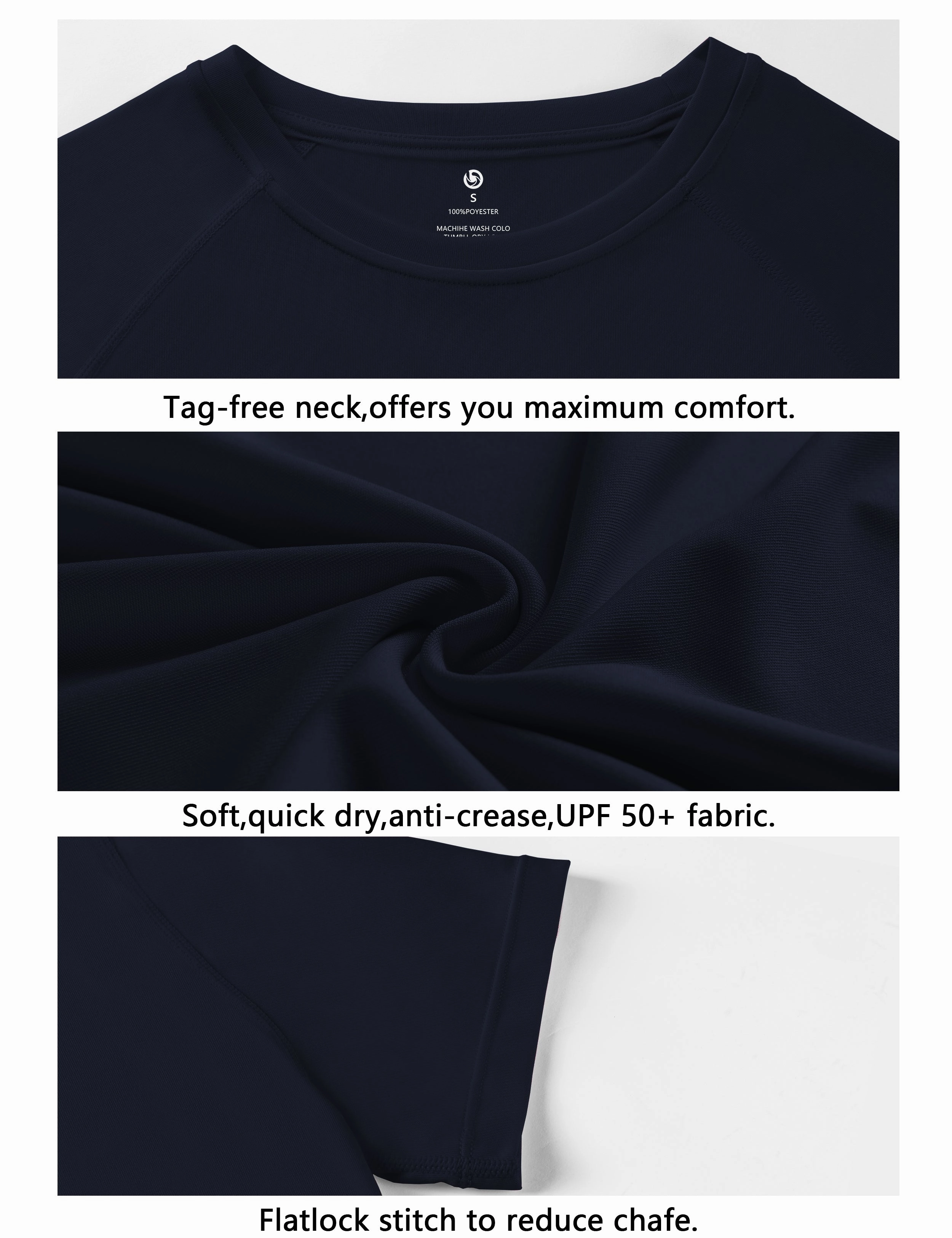 Short Sleeve Athletic Shirts darknavy_yoga