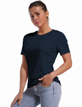 Short Sleeve Athletic Shirts darknavy_yoga