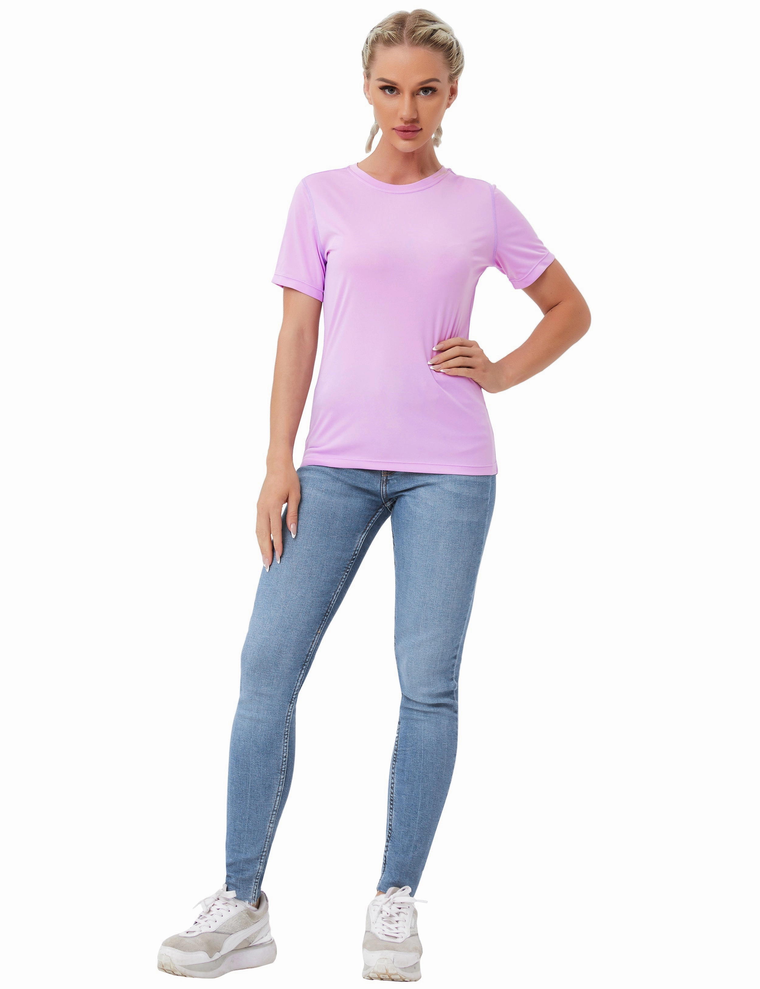 Short Sleeve Athletic Shirts purple_Running
