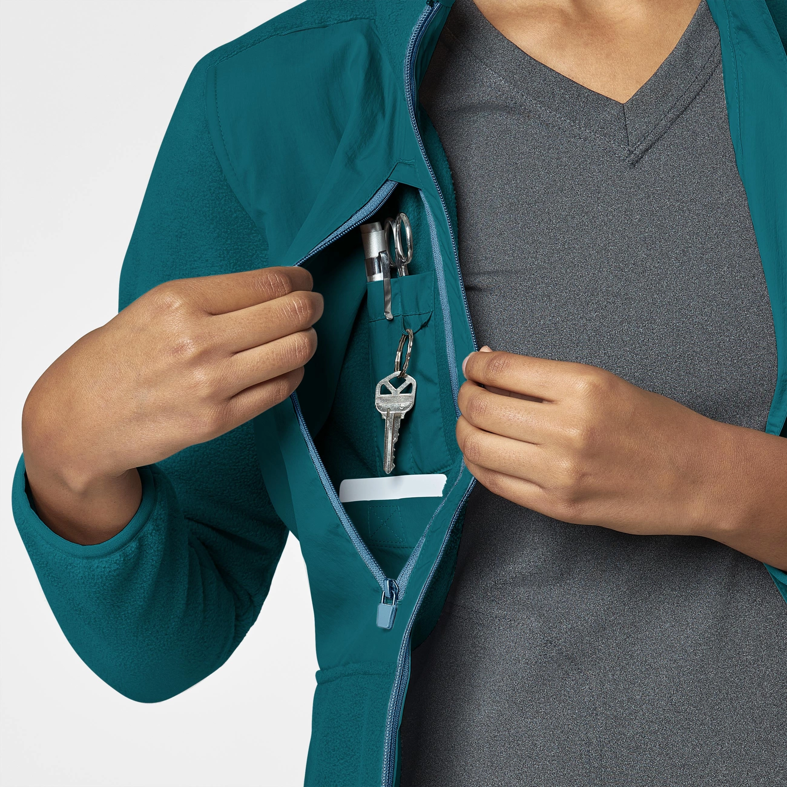 Slate Women's Micro Fleece Zip Jacket - Caribbean