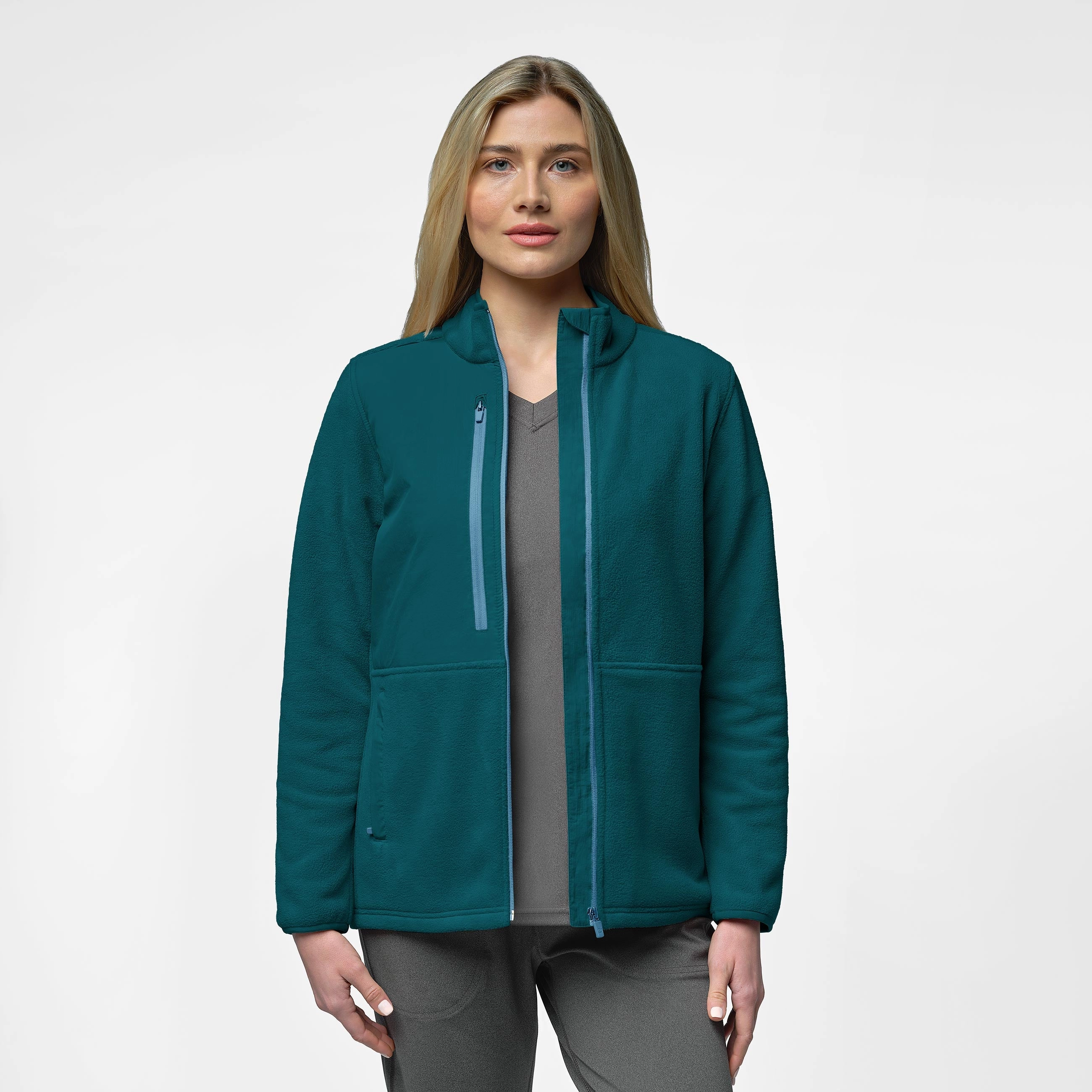 Slate Women's Micro Fleece Zip Jacket - Caribbean