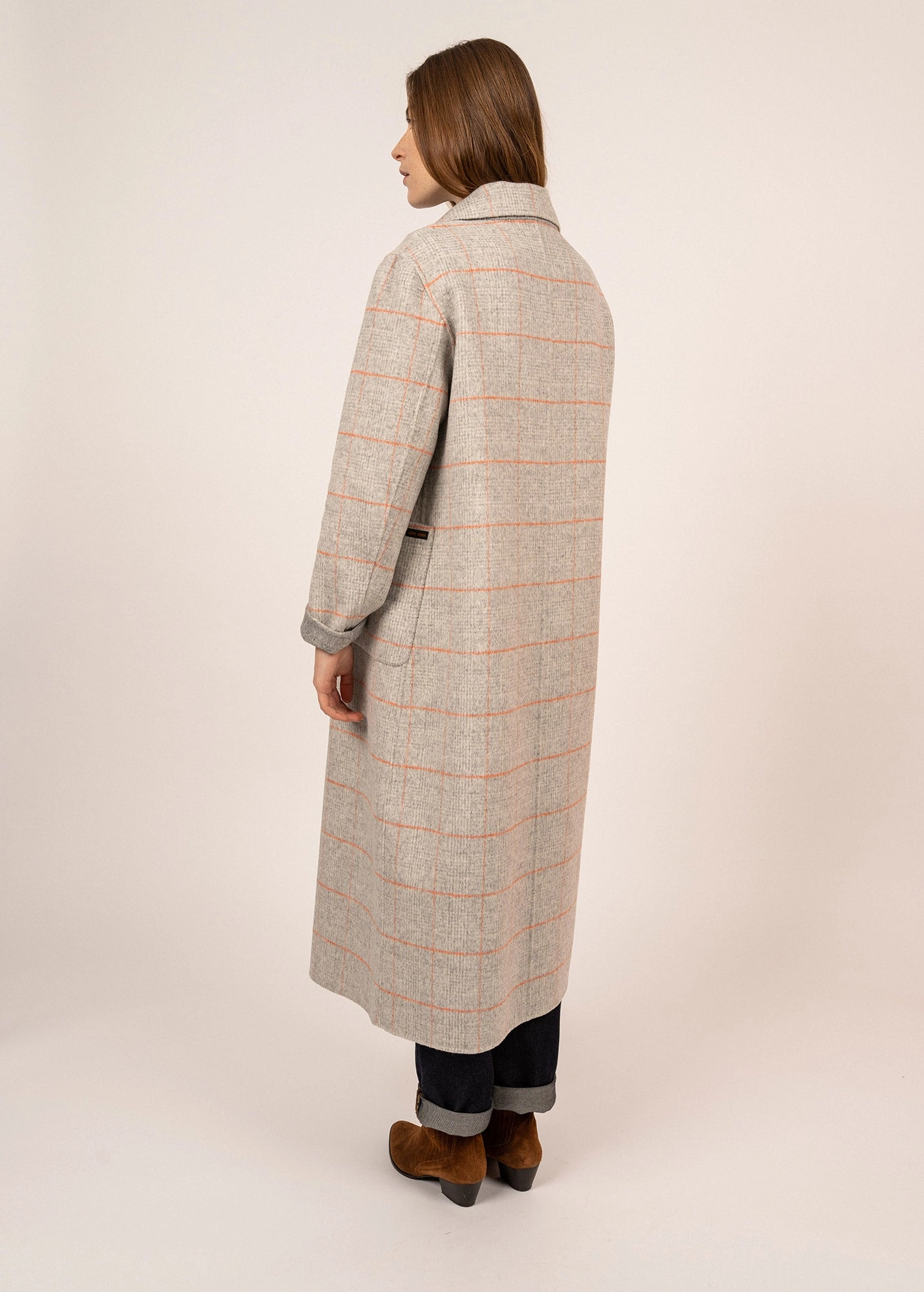 ST LOUISA - Reversible Dress Coat for Women (GREY / ORANGE)