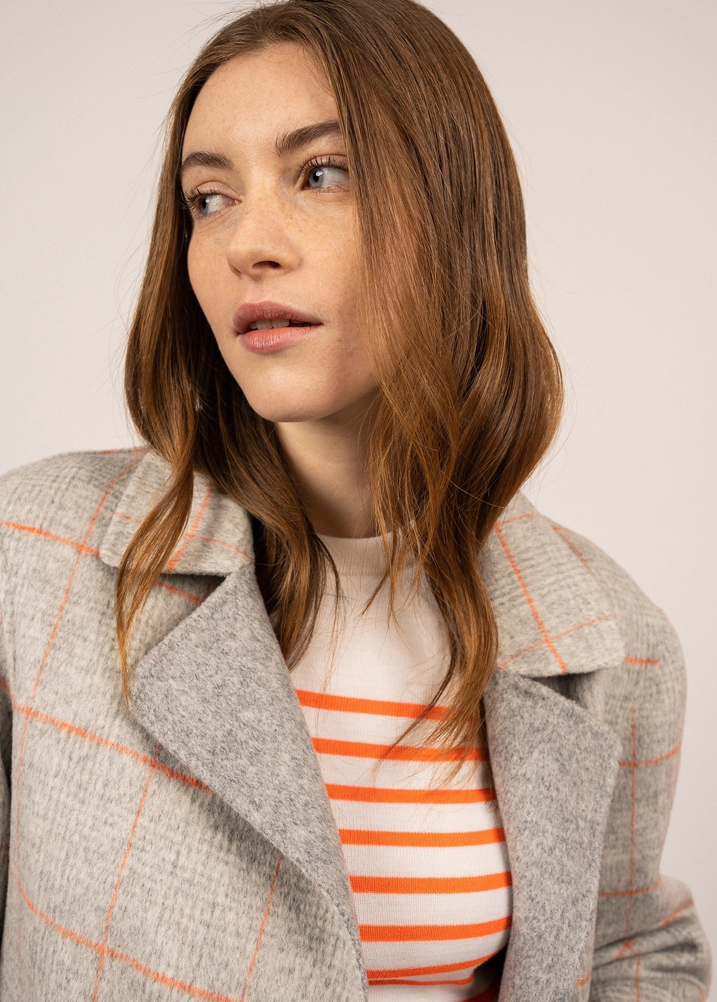 ST LOUISA - Reversible Dress Coat for Women (GREY / ORANGE)