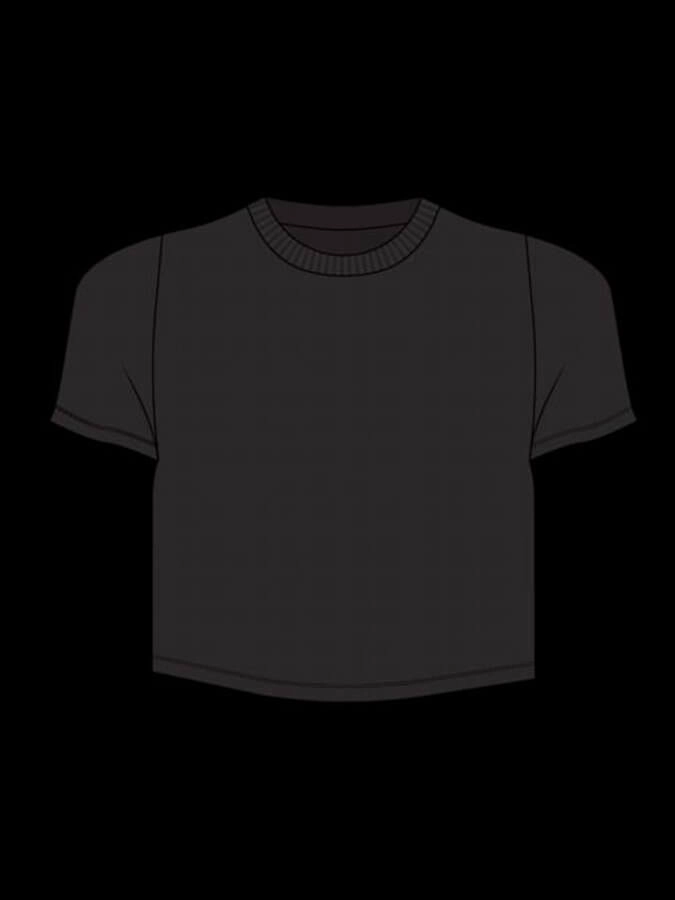 Tavi Ribbed Women's Tee Top - Ebony
