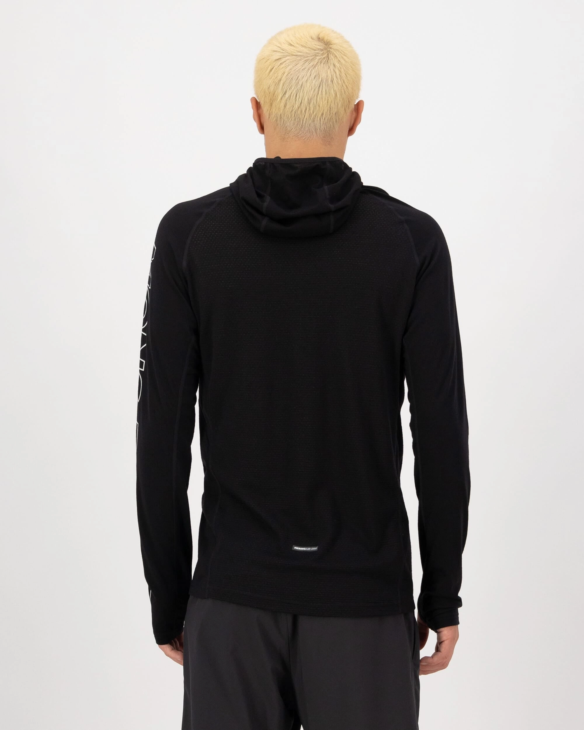 Temple Merino Long Sleeve Hood - Black