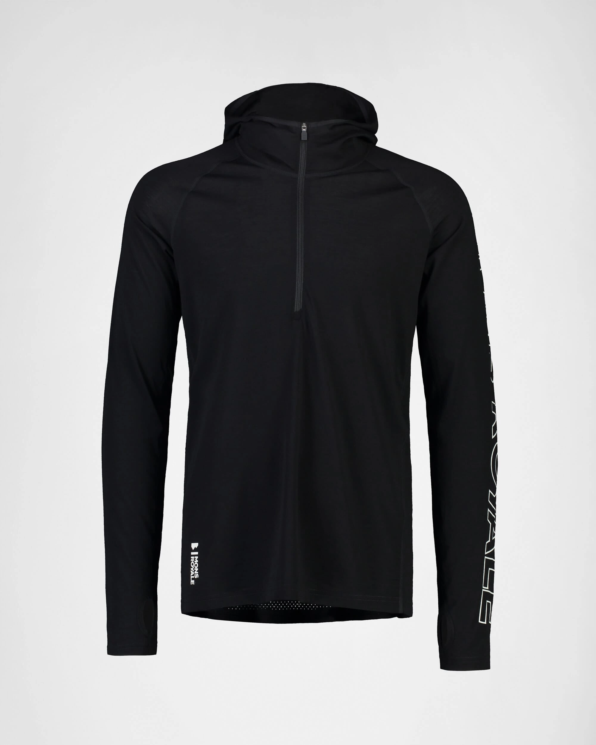 Temple Merino Long Sleeve Hood - Black