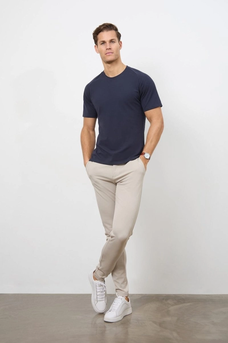 Textured Jersey T-Shirt in Navy