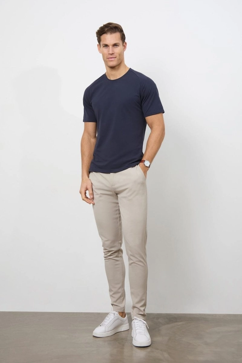 Textured Jersey T-Shirt in Navy