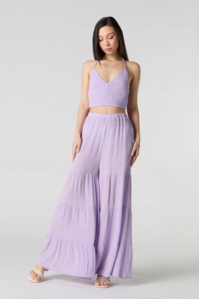 Tiered Wide Leg Pant