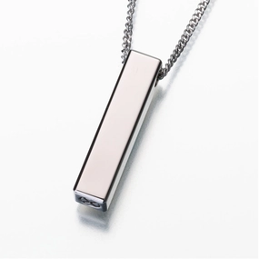 Titanium Long Narrow Slide Rectangle Pendant Cremation Jewelry