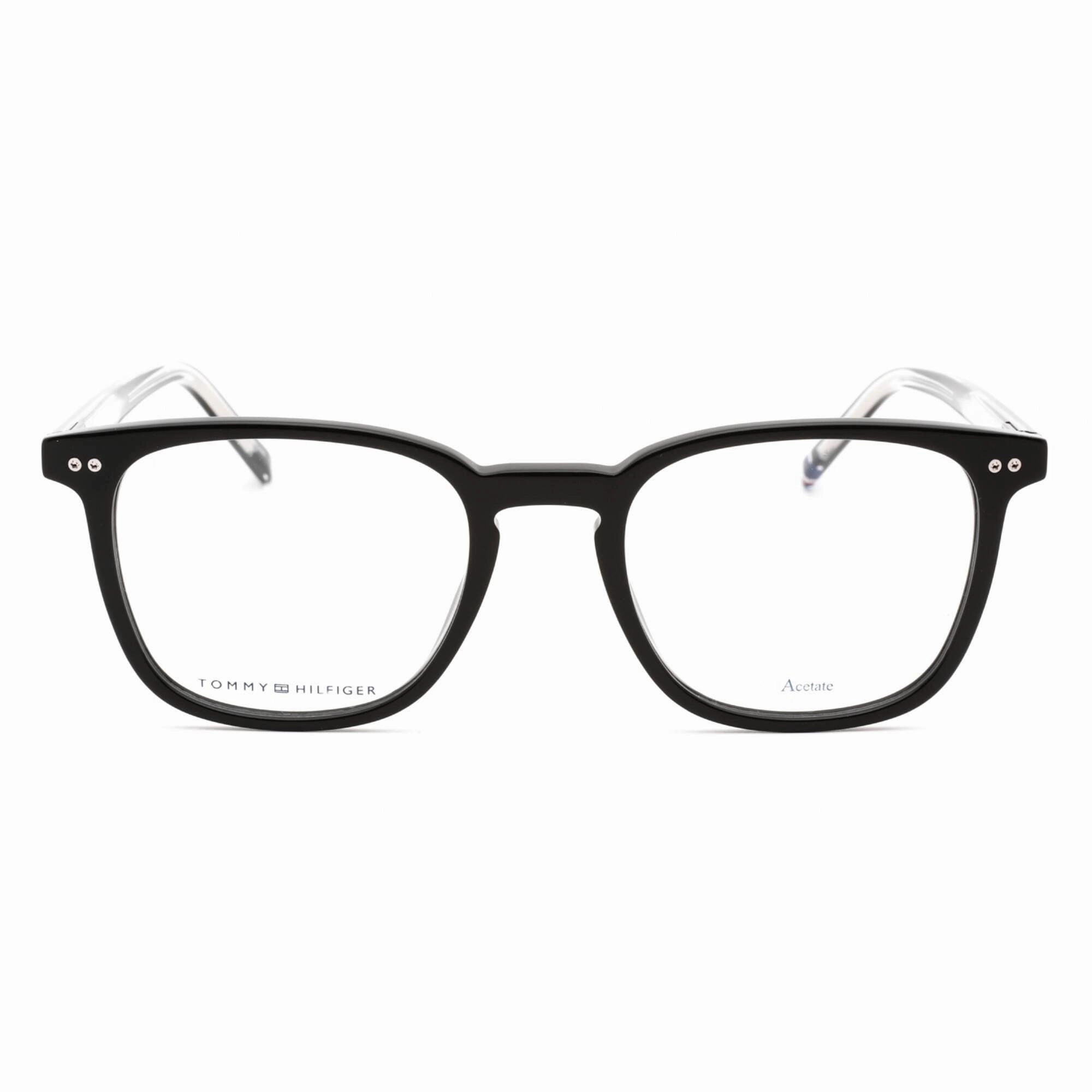 Tommy Hilfiger Men's Eyeglasses - Black Full Rim Square Shape Frame | TH 1814 0807 00