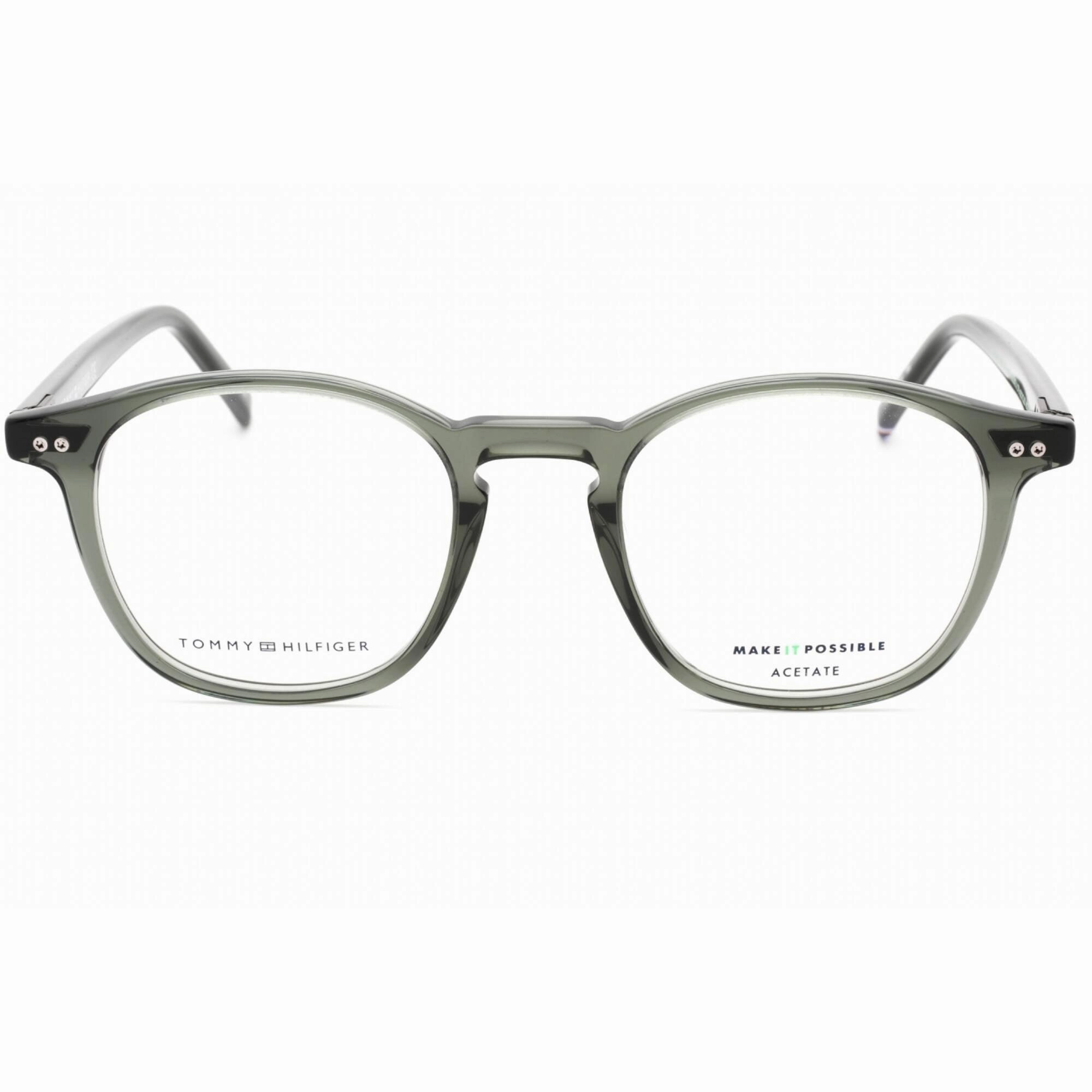 Tommy Hilfiger Men's Eyeglasses - Green Plastic Full Rim Round | TH 1941 01ED 00