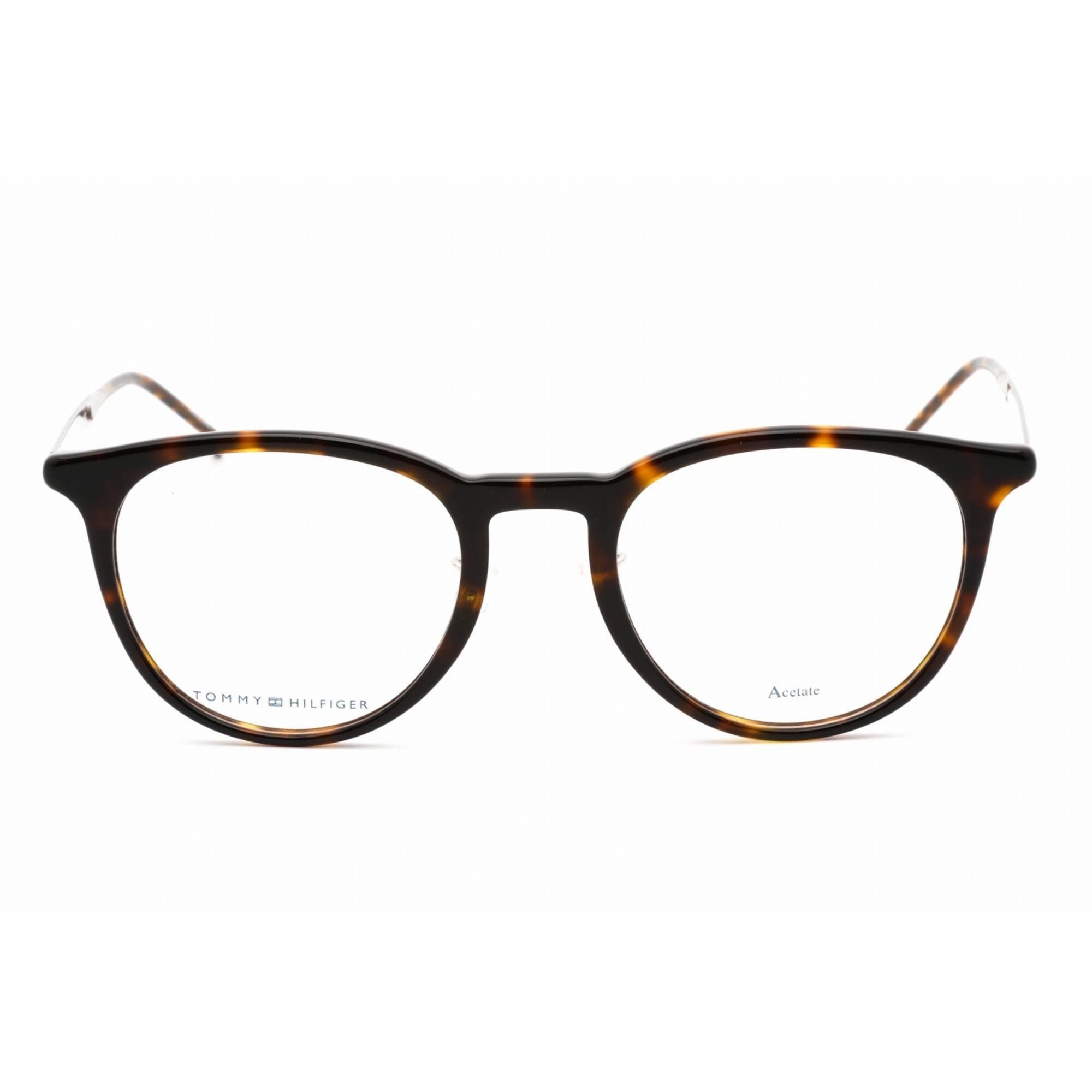 Tommy Hilfiger Men's Eyeglasses - Havana Plastic Round Frame | TH 1624/G 0086 00