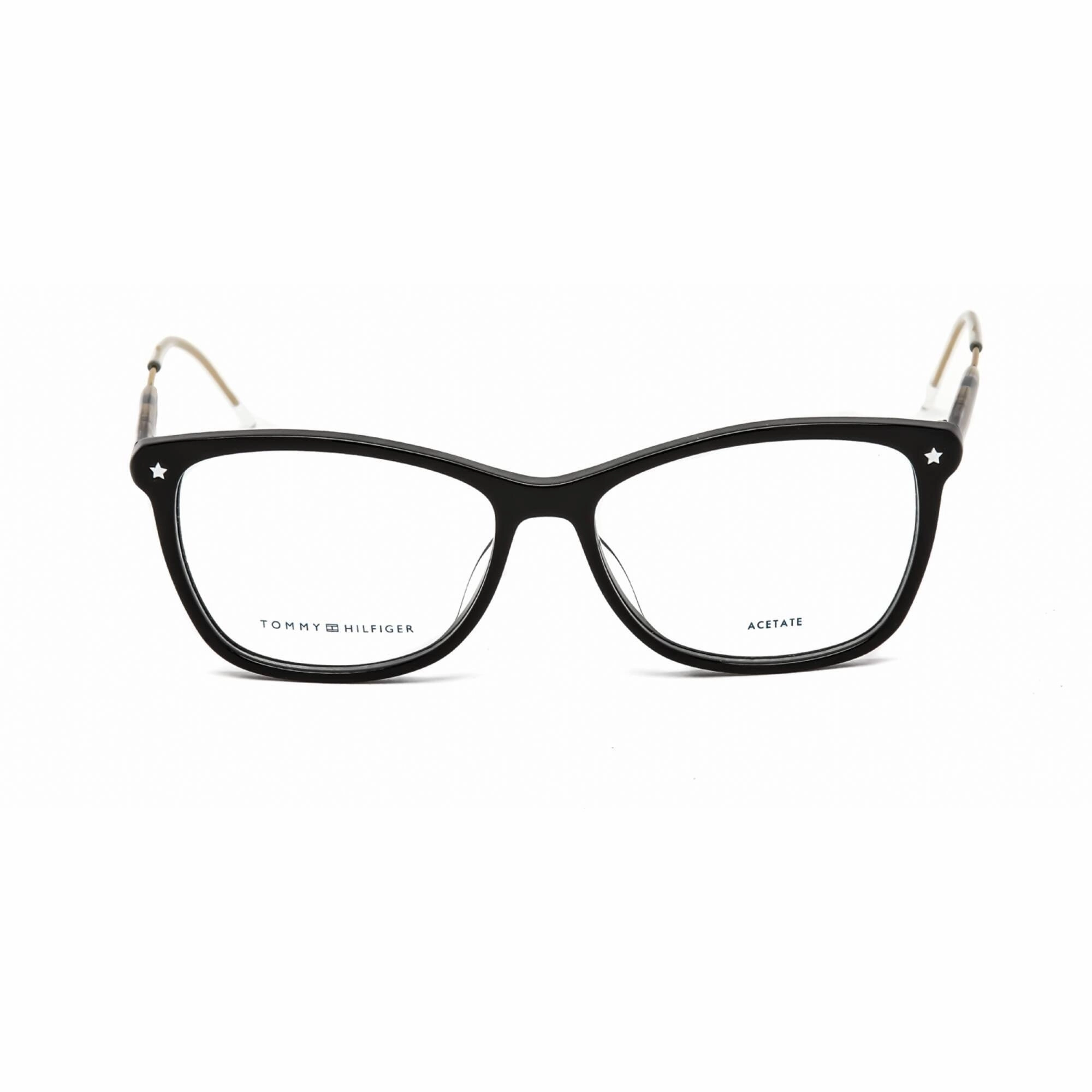 Tommy Hilfiger Women's Eyeglasses - Black Full Rim Rectangular Frame | TH 1633 0807 00