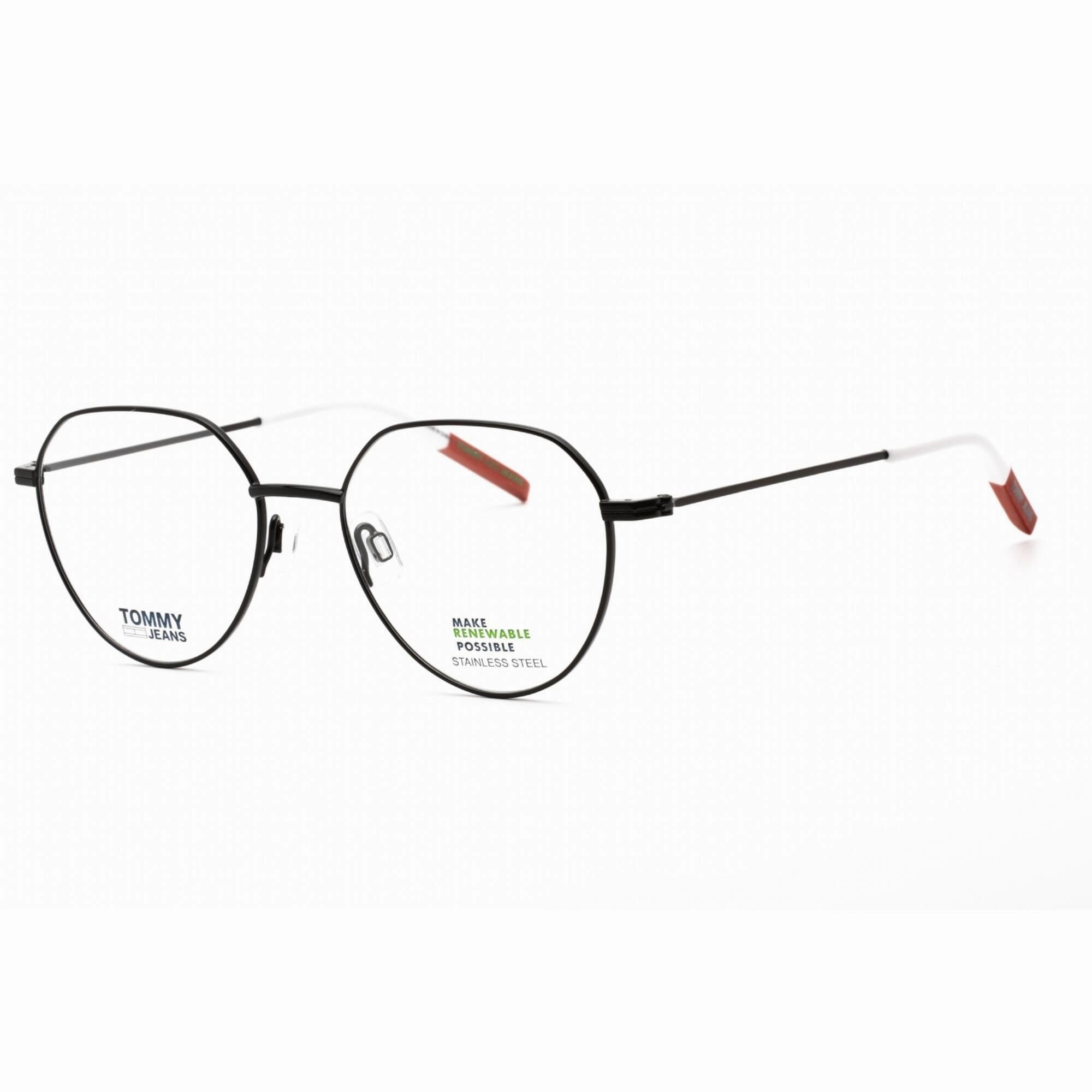 Tommy Hilfiger Women's Eyeglasses - Full Rim Black Metal Round Frame | TJ 0015 0807 00