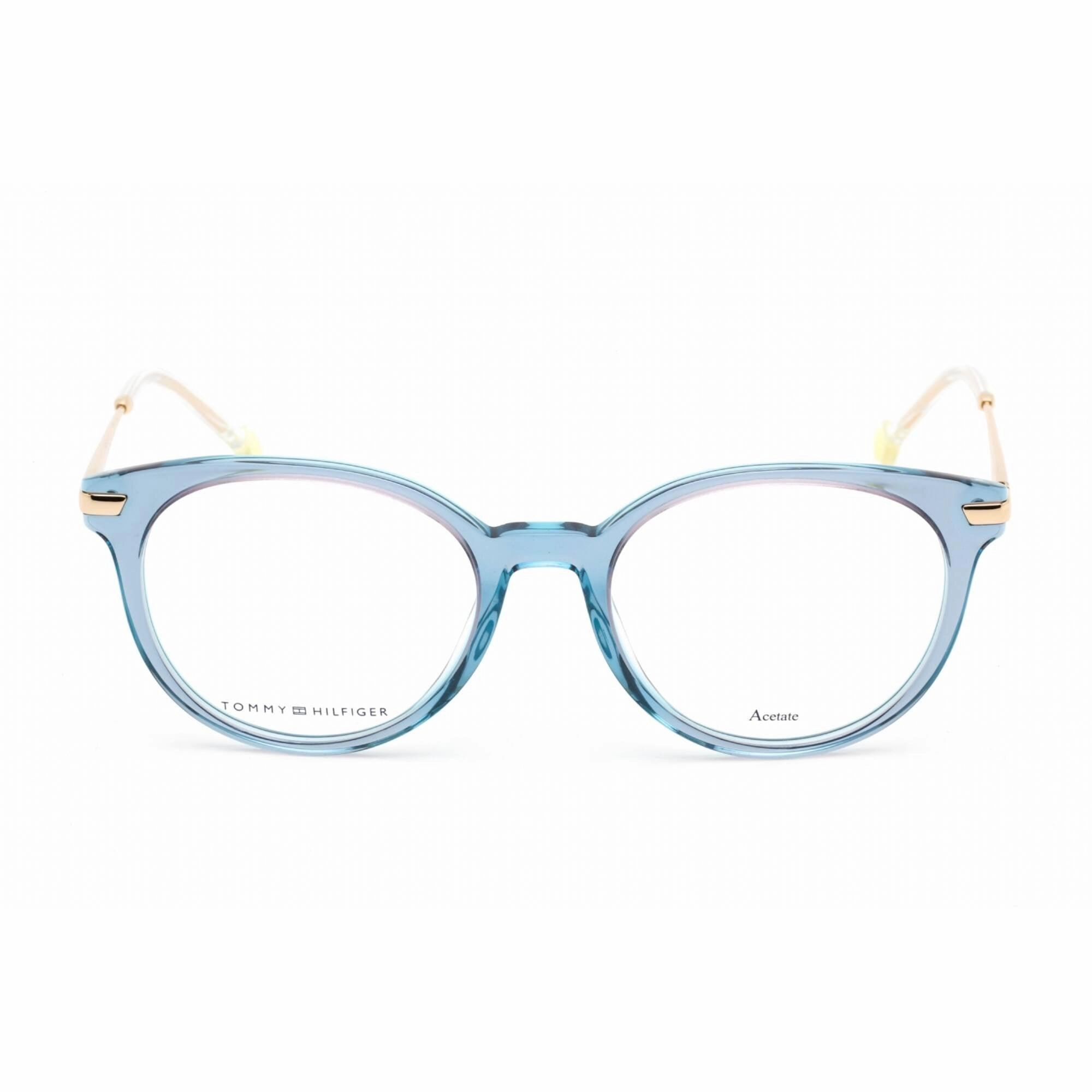 Tommy Hilfiger Women's Eyeglasses - Full Rim Blue Acetate Round | TH 1821 0PJP 00