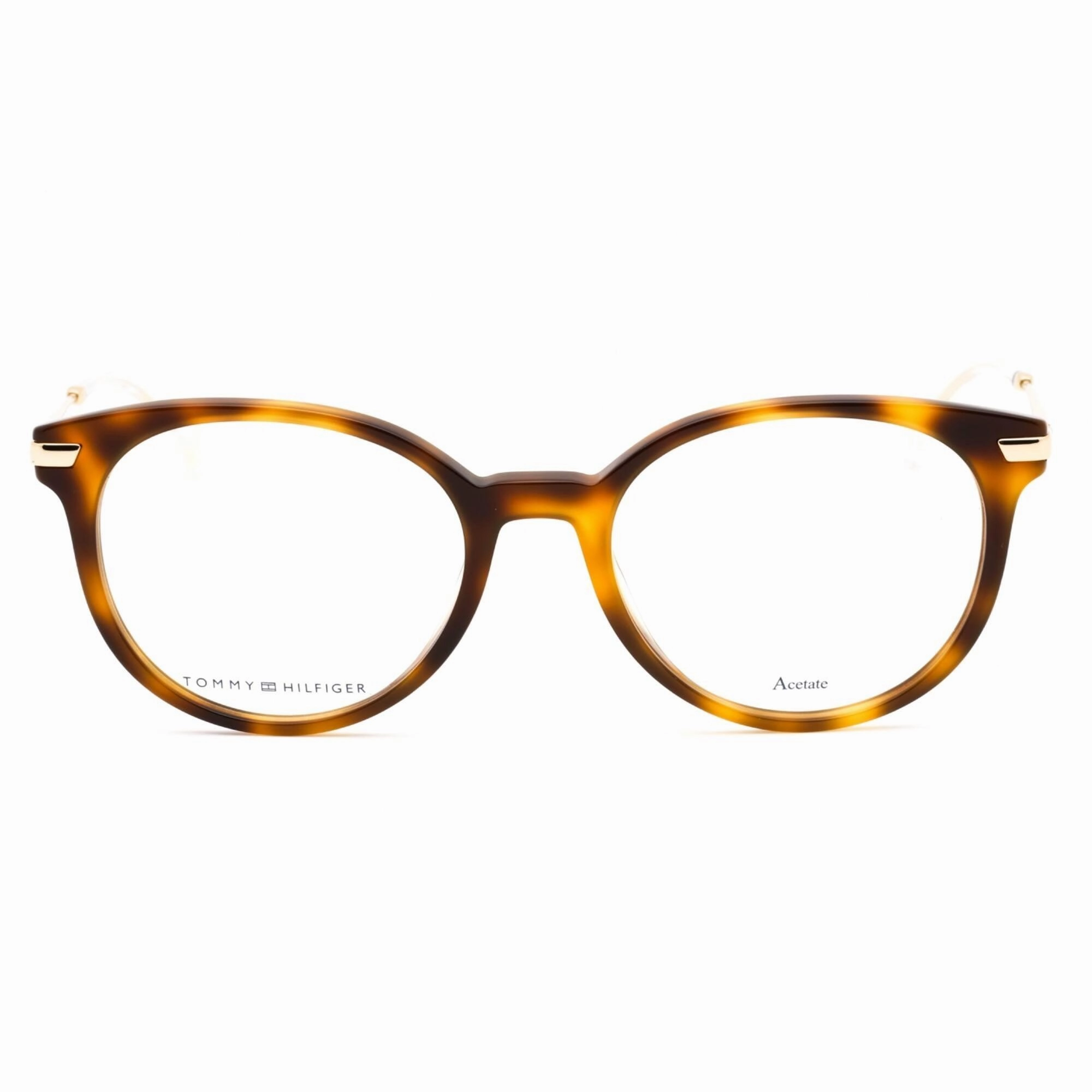 Tommy Hilfiger Women's Eyeglasses - Havana 2 Plastic Round Frame | TH 1821 005L 00