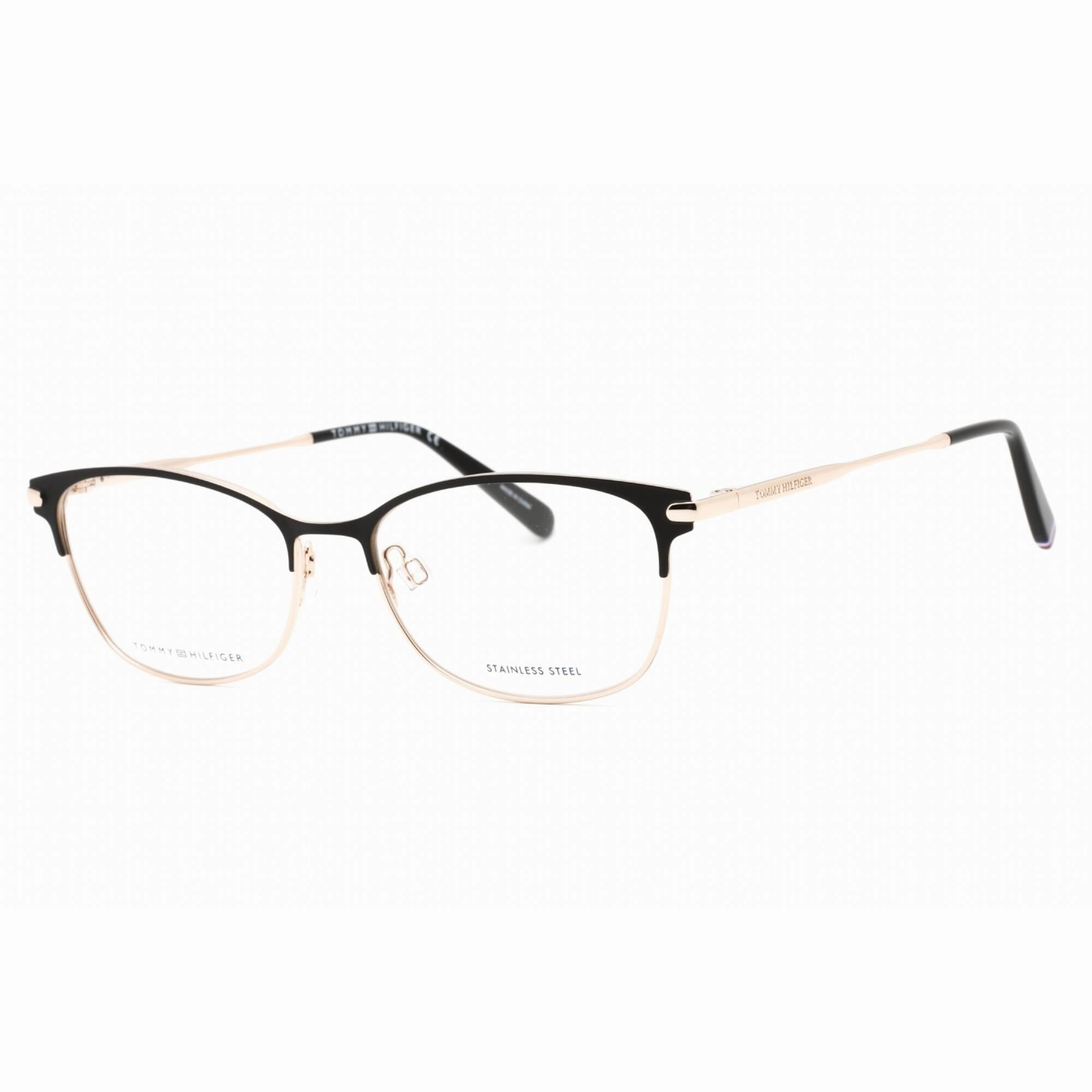 Tommy Hilfiger Women's Eyeglasses - Matte Black Gold Cat Eye Frame | TH 1958 0I46 00