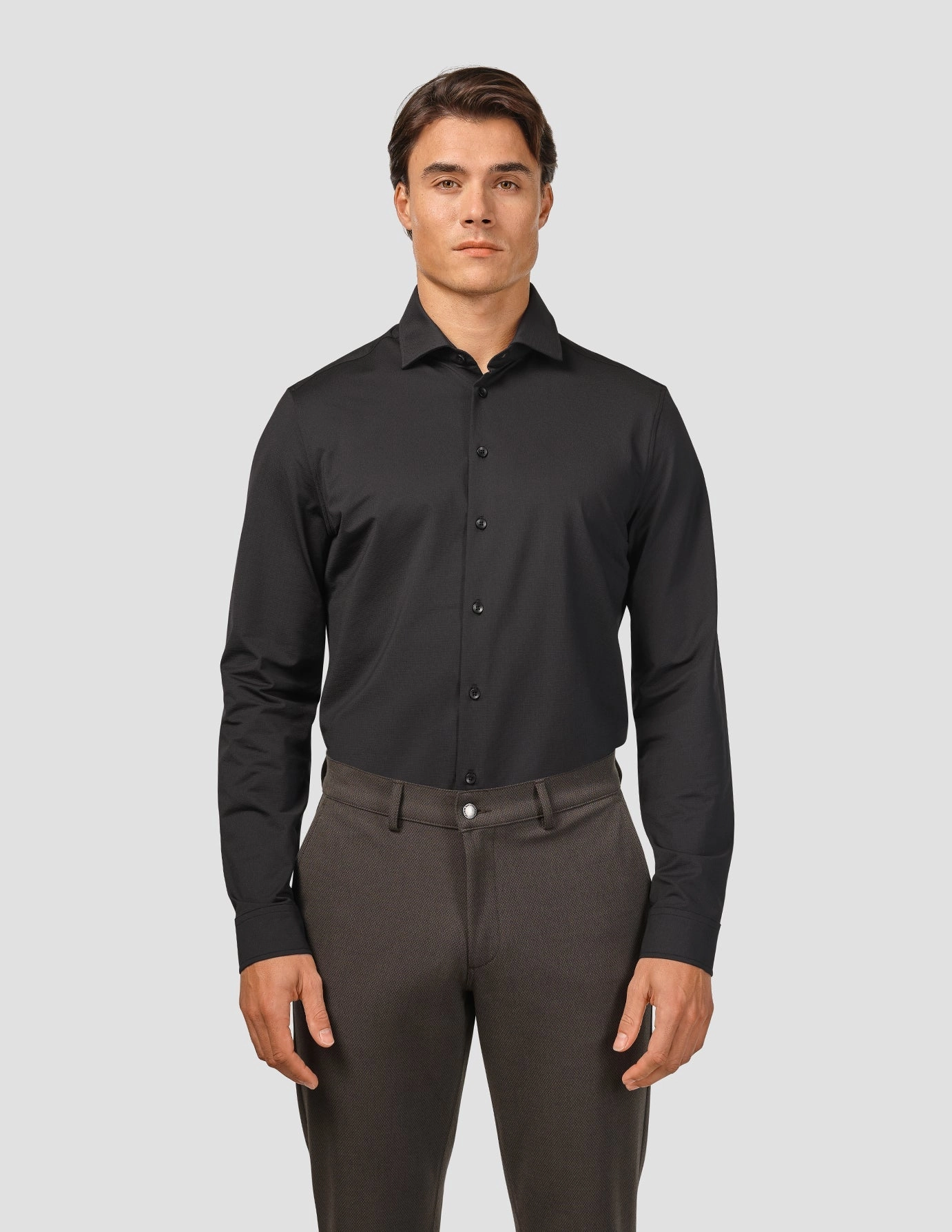 Travel Shirt Black Slim