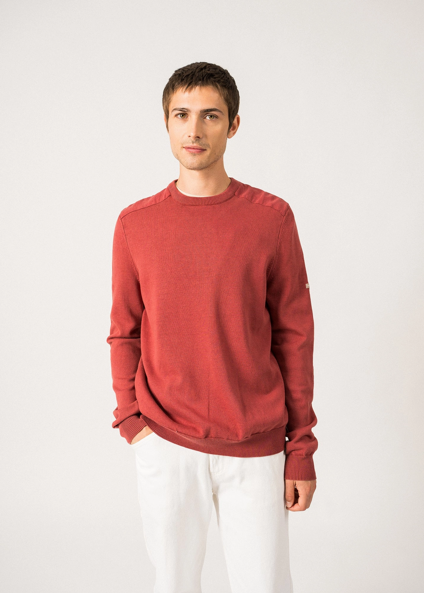 TREVISE - Lightweight Cotton Sweater for Men (TERRACOTTA)