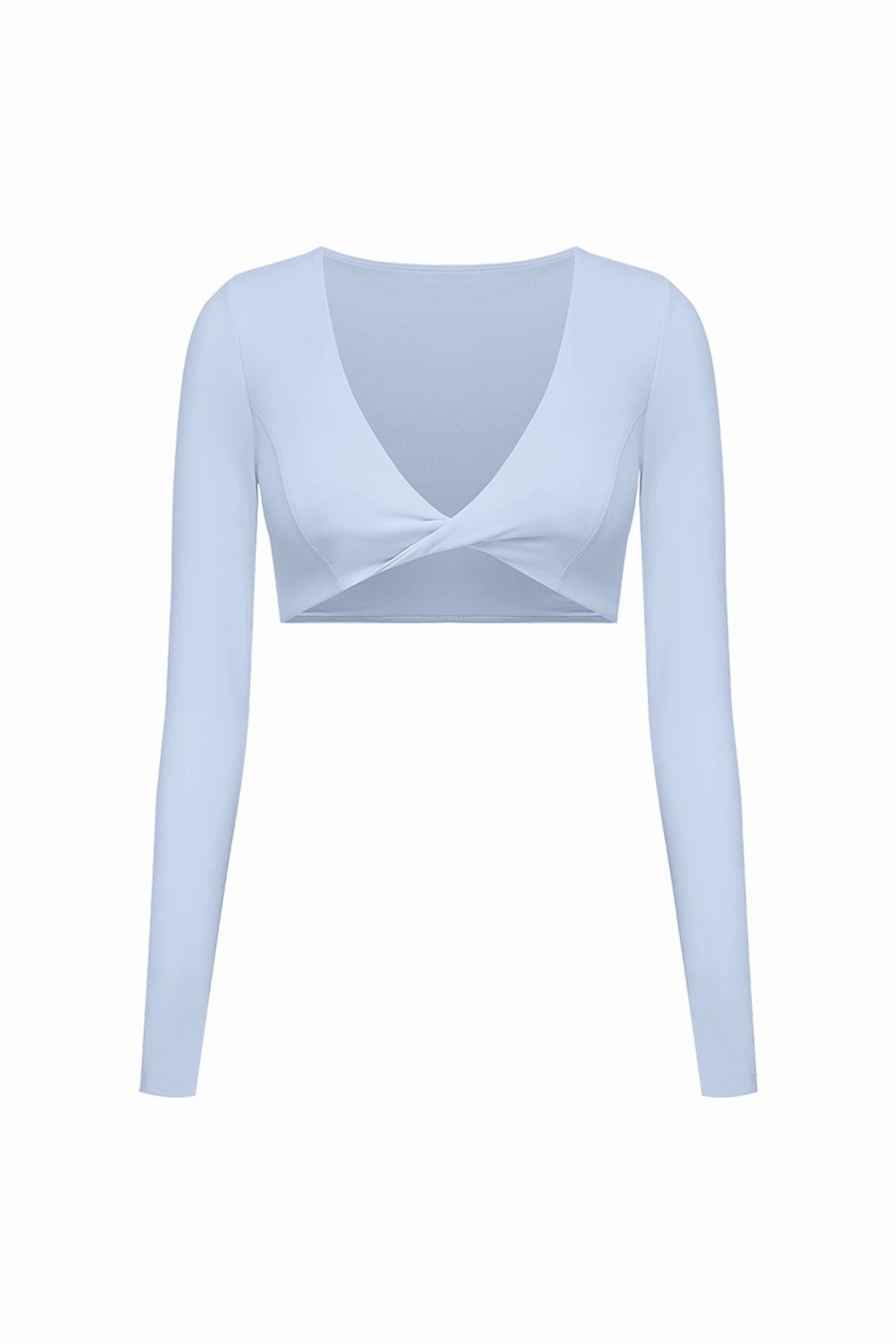 Twist-Front Long Sleeve Crop Top