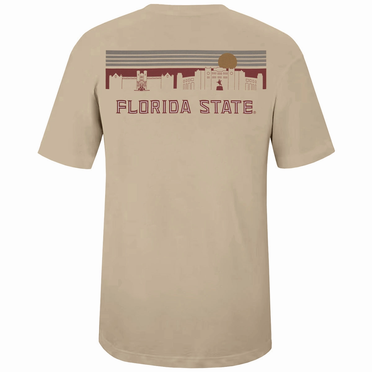 Uscape Men's Florida State Skyline Graphic Short Sleeve Lightweight T-shirt - Sand