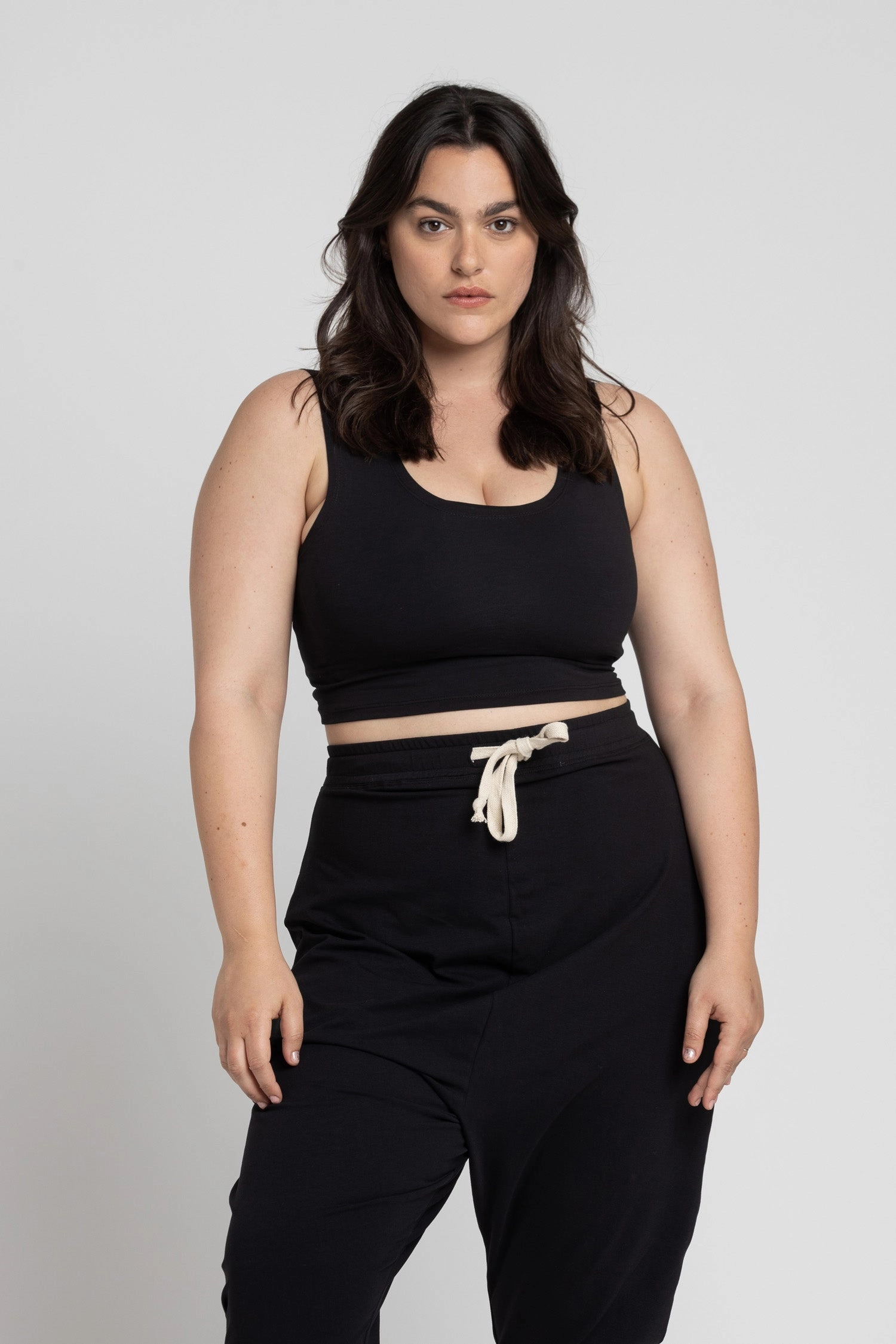 V Back Cropped Tank Top