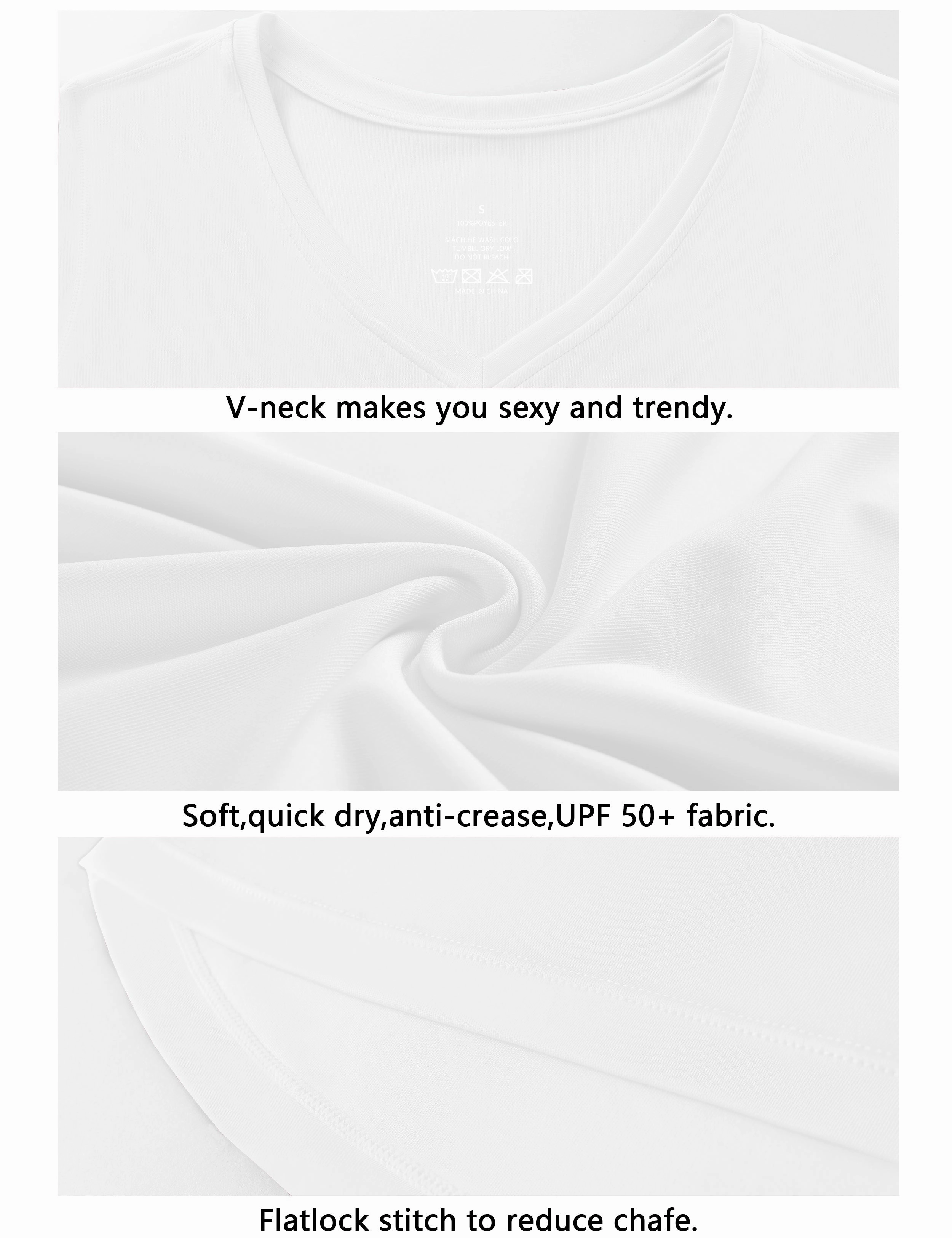V Neck Long Sleeve Athletic Shirts white_Golf