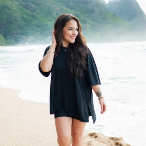 Women’s Biker Short Set in Midnight