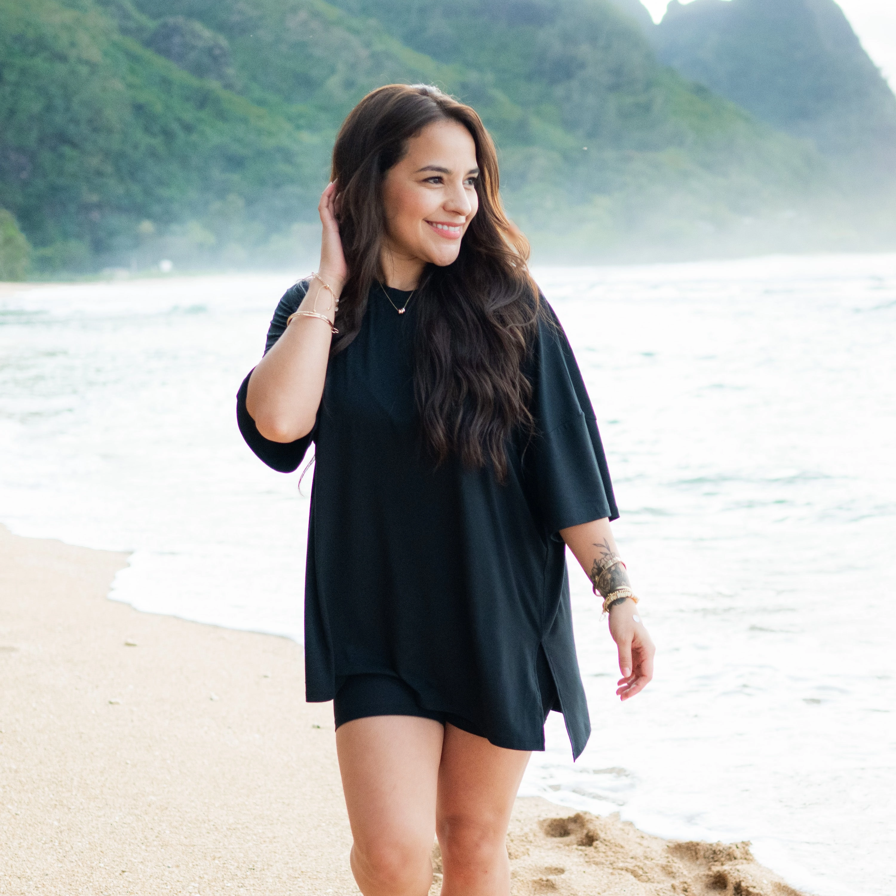 Women’s Biker Short Set in Midnight