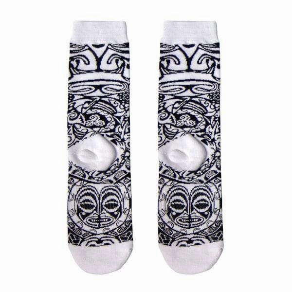 Woven Socks | Crew | Polynesian | Black & White