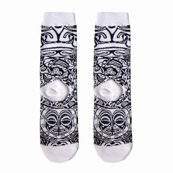 Woven Socks | Crew | Polynesian | Black & White