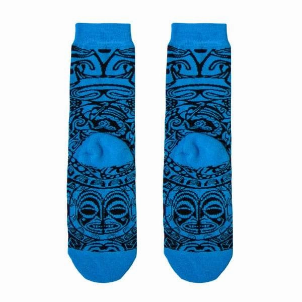 Woven Socks | Crew | Polynesian | Blue