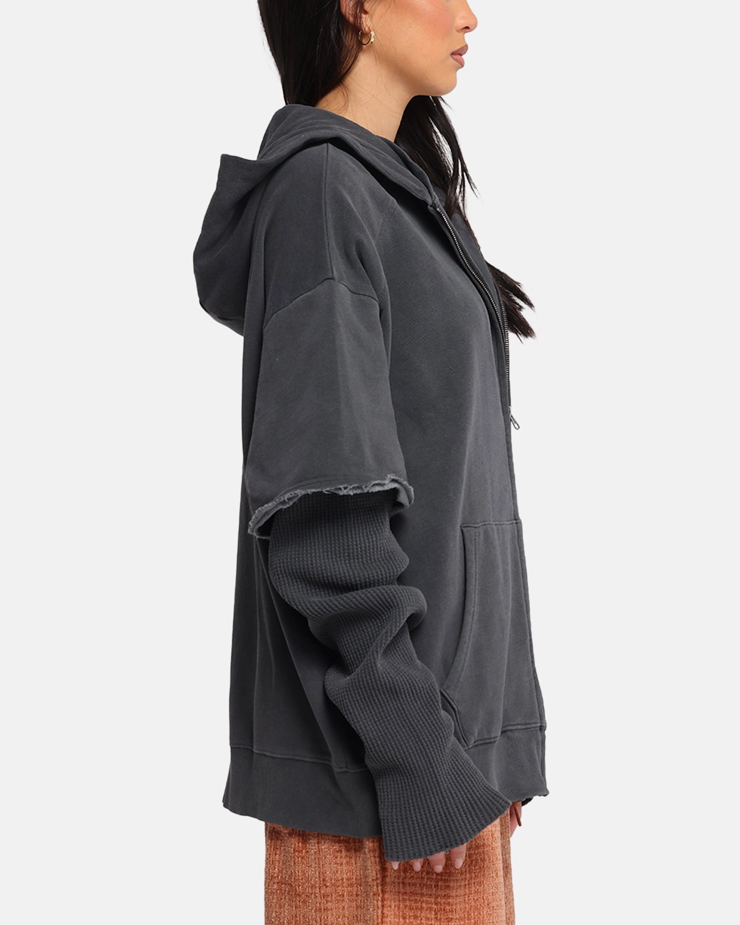 XXIII Hybrid Layered Hoodie Washed Black